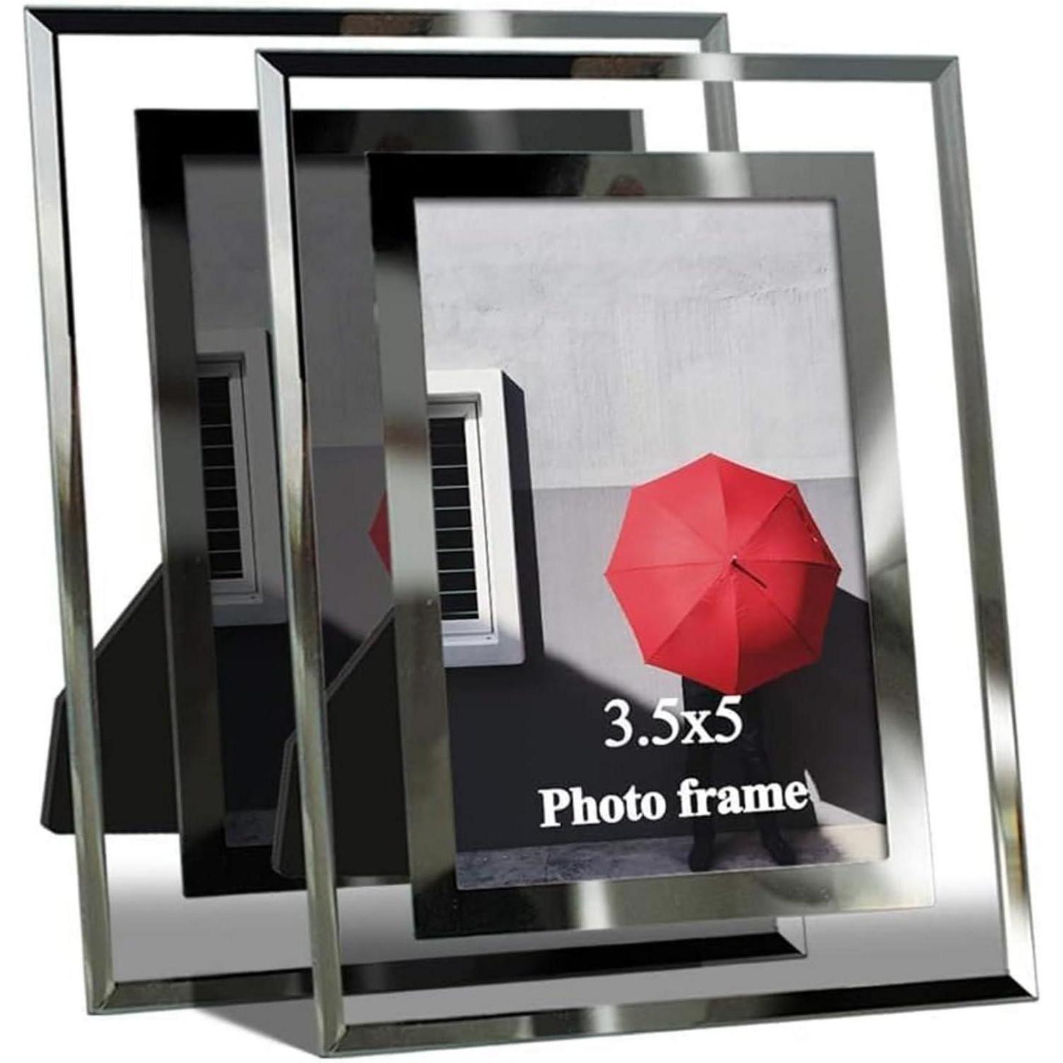 Glas Bilderrahmen Set 9x13 Cm Silber Fotorahmen Fotos Familie Hochzeit