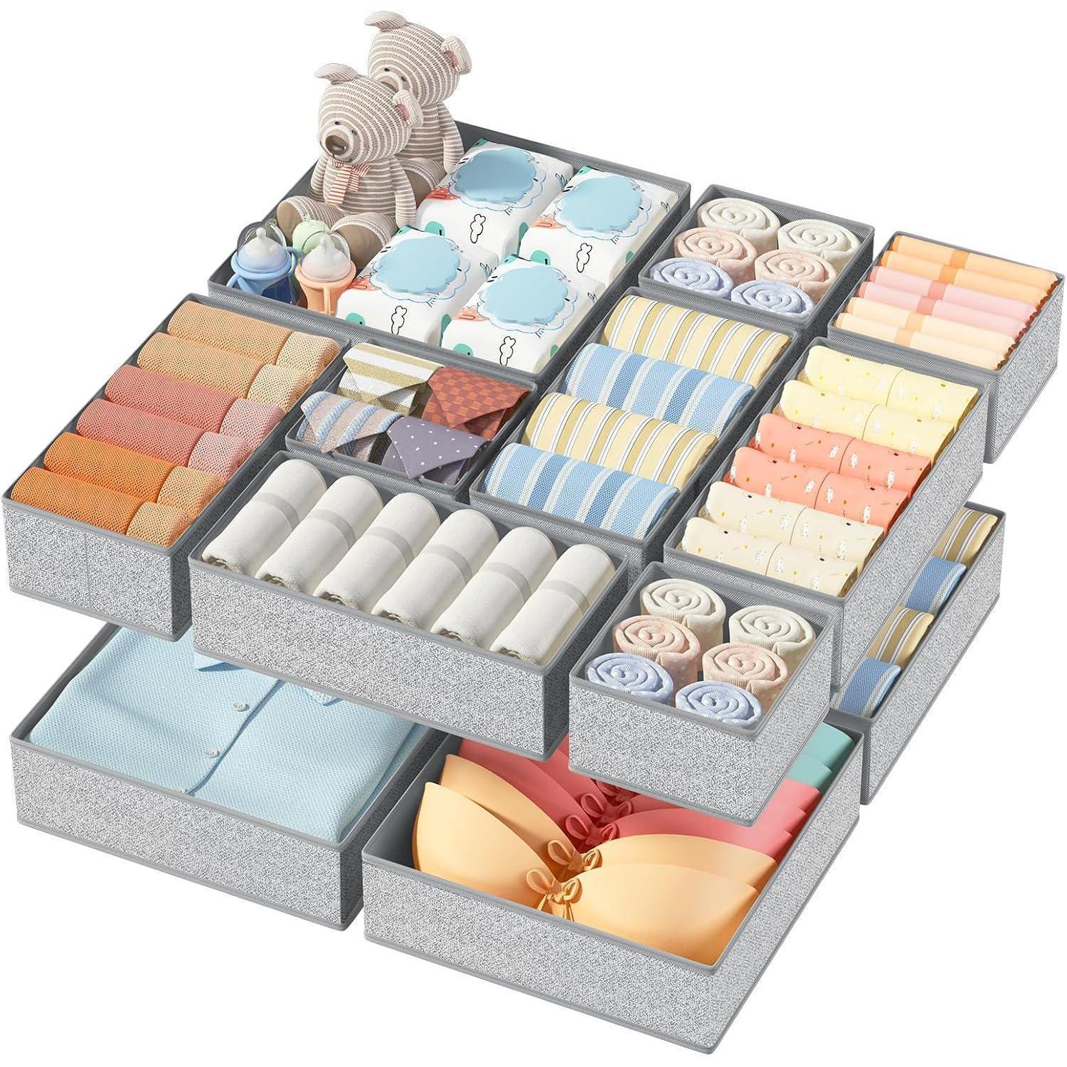 Schrank Organizer Unterwäsche Bhs Socken 12 Stück Grau-ameisenmuster