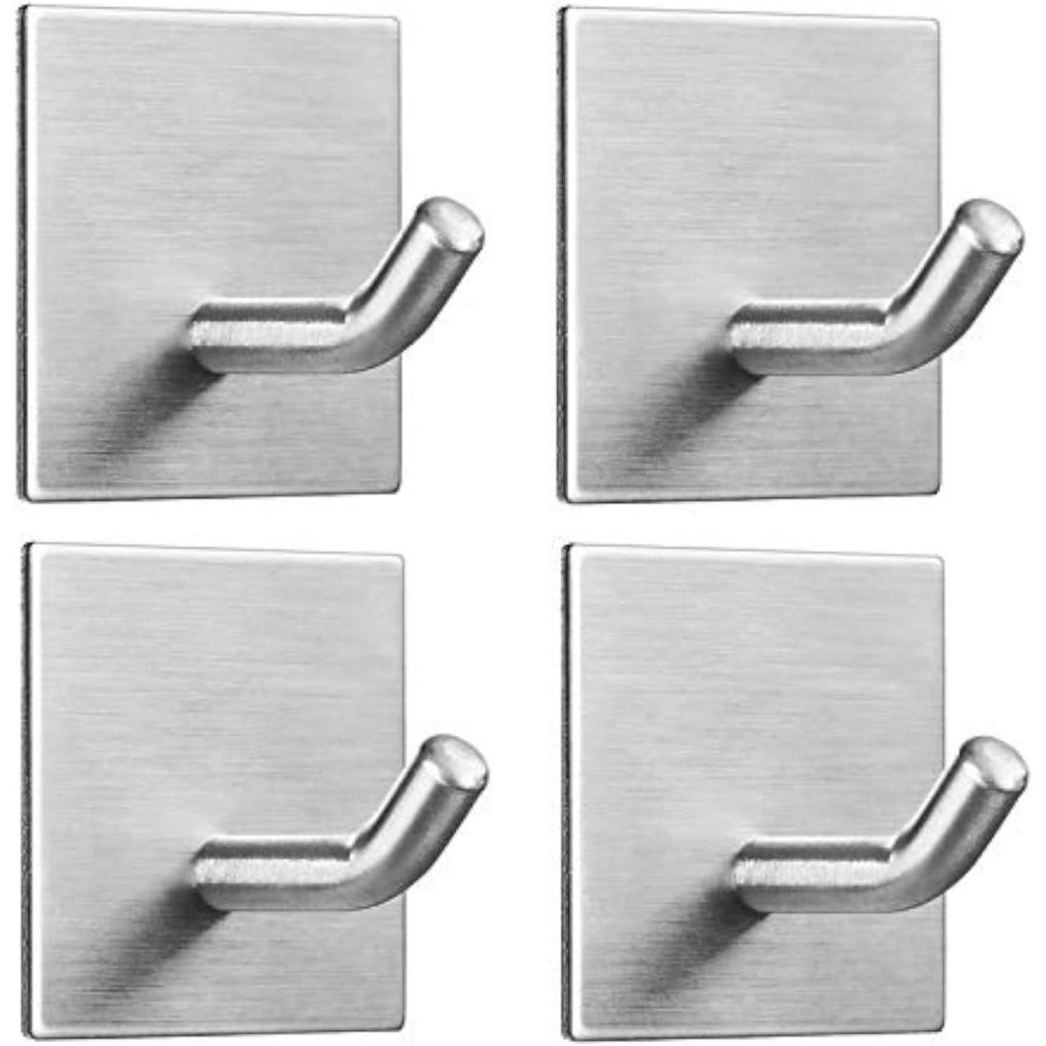 Wandhaken Selbstklebend Edelstahl Handtuch Silber 4 Packungen