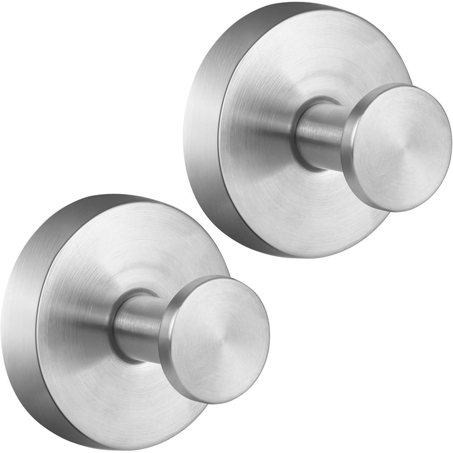 Wandhaken Saugnapf Saugknopf Wiederverwendbar Edelstahl 2 Stück Silber
