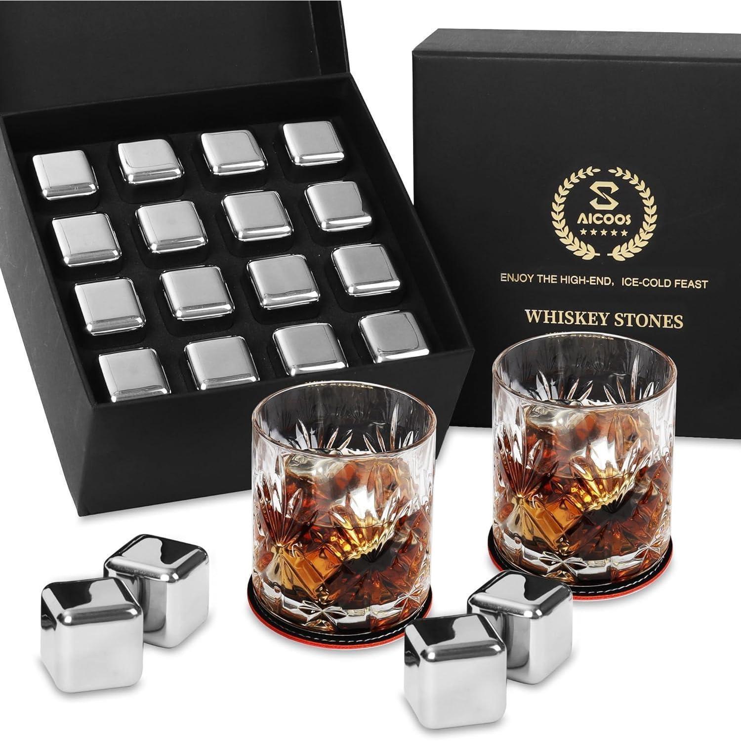 Whisky Steine Edelstahl Geschenke Männer Ehemann Papa 16 Eiswürfel