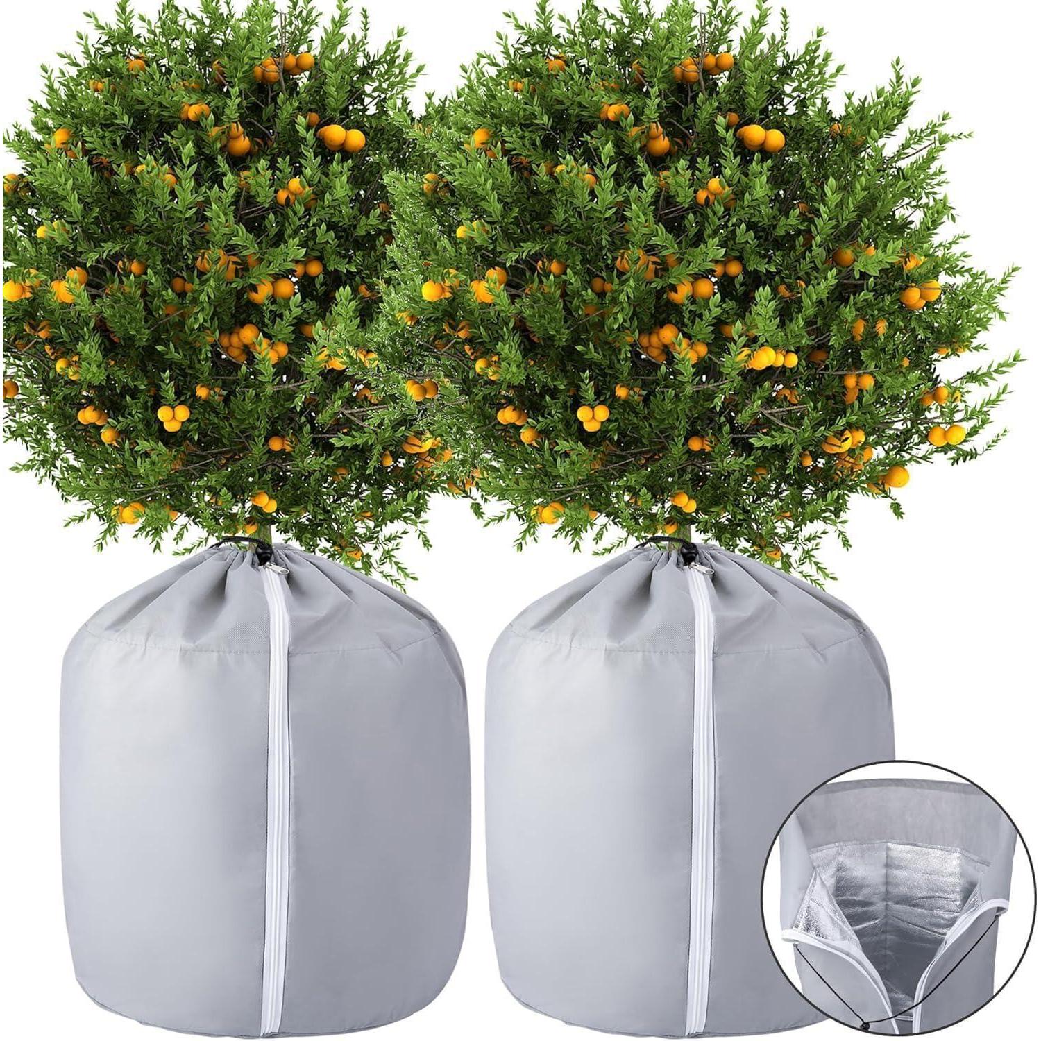 2 Stück Thermo Topfschutz Für Pflanzen 70x65cm Winter Frost Schutzbeutel