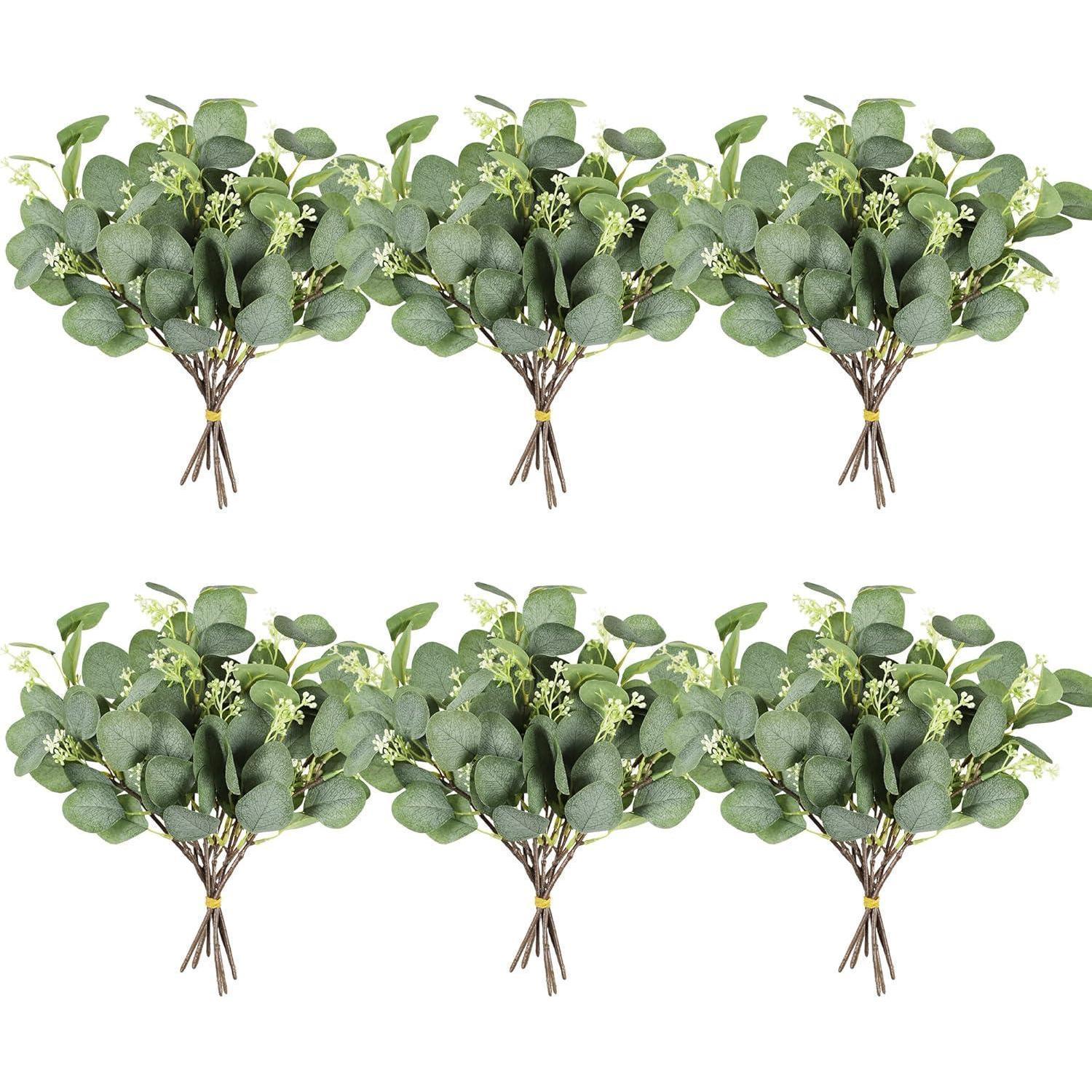 Eukalyptuszweige Silberdollar Hochzeit Garten Büro Deko 36pc Grün