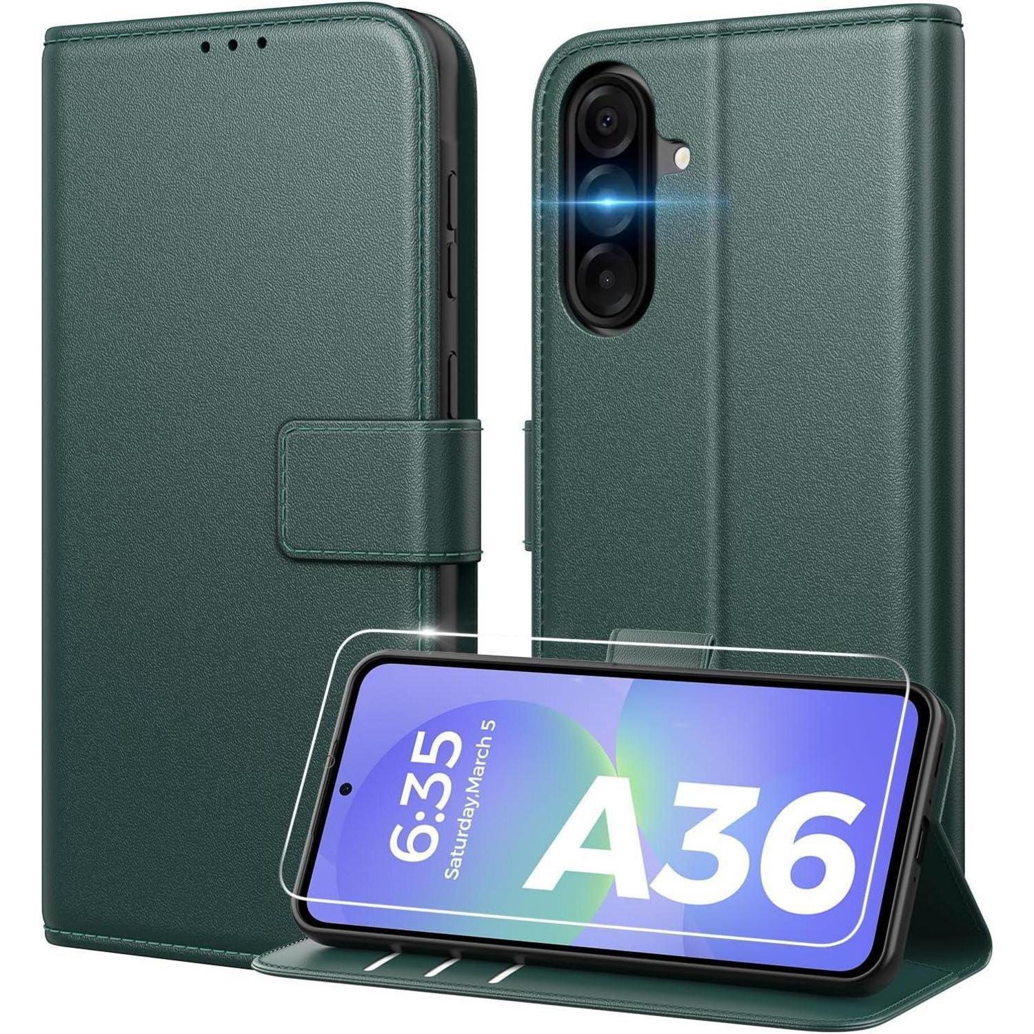 Handyhülle A36 5g Samsung Galaxy A36 Grün Mit Gehärtetem Glas