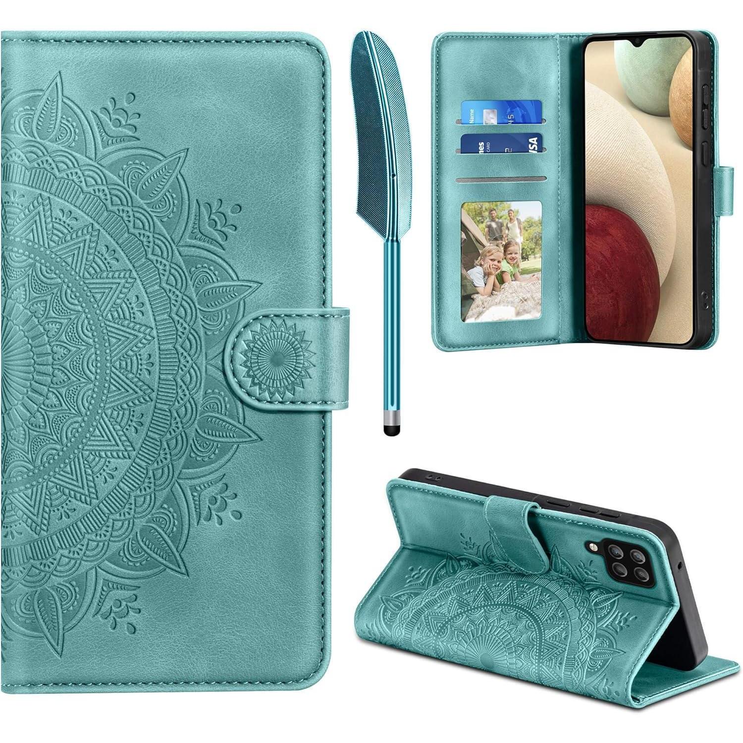 Handyhülle A12 M12 Leder Flip Pu Samsung Galaxy A12 M12 Grün