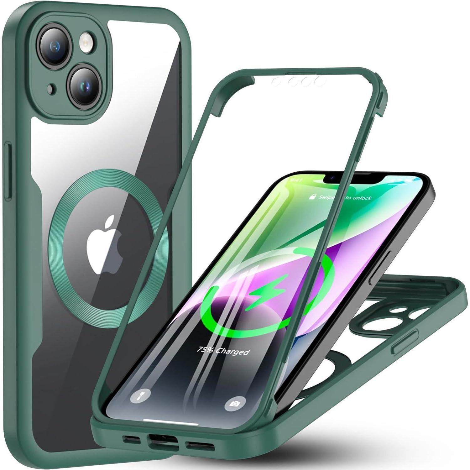 Hülle Magsafe 360grad Stoßfest Iphone 14 Iphone 14-gr&xfcn