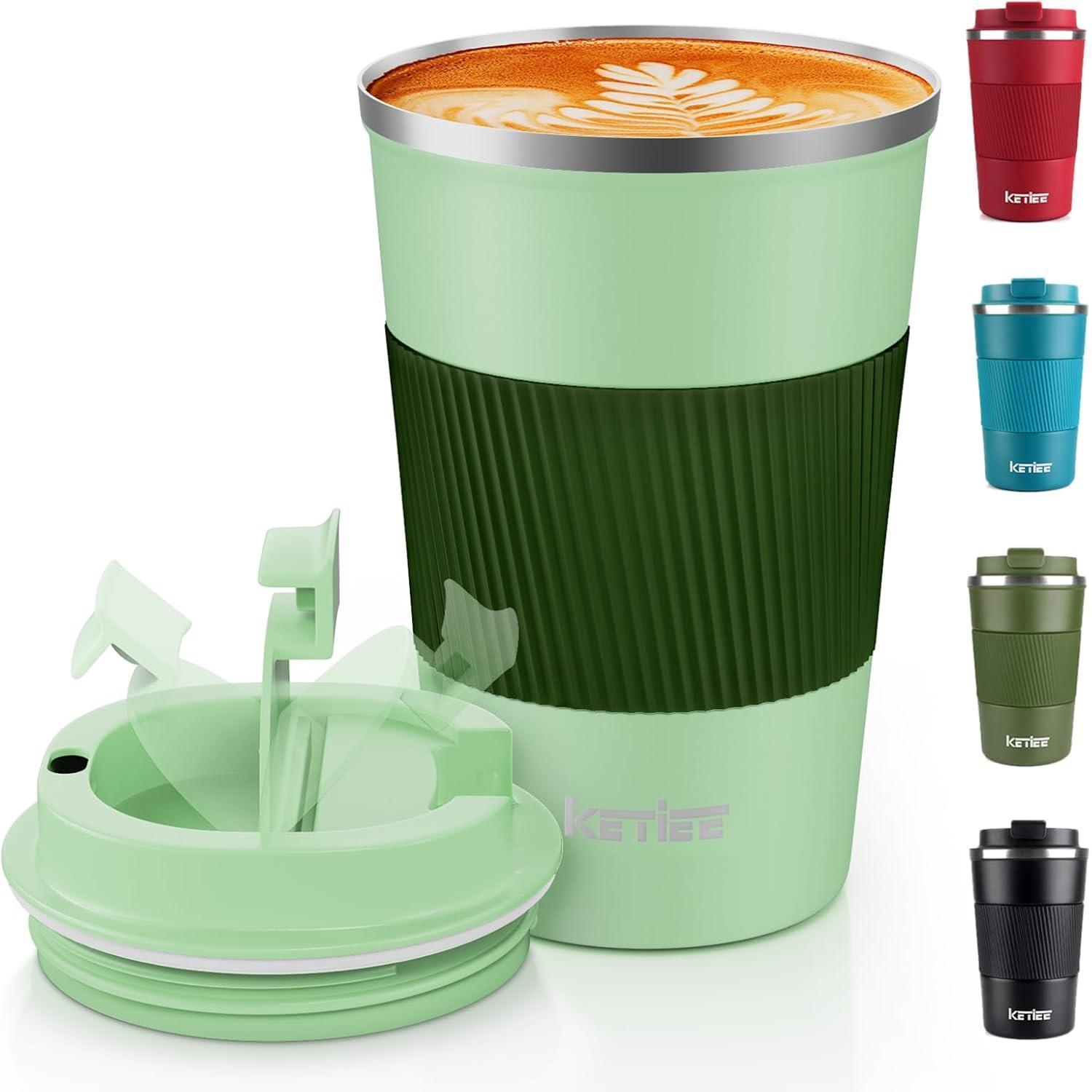 Ketiee Kaffeebecher To Go 380ml Thermobecher Doppelwandig Travel Mug Vakuum