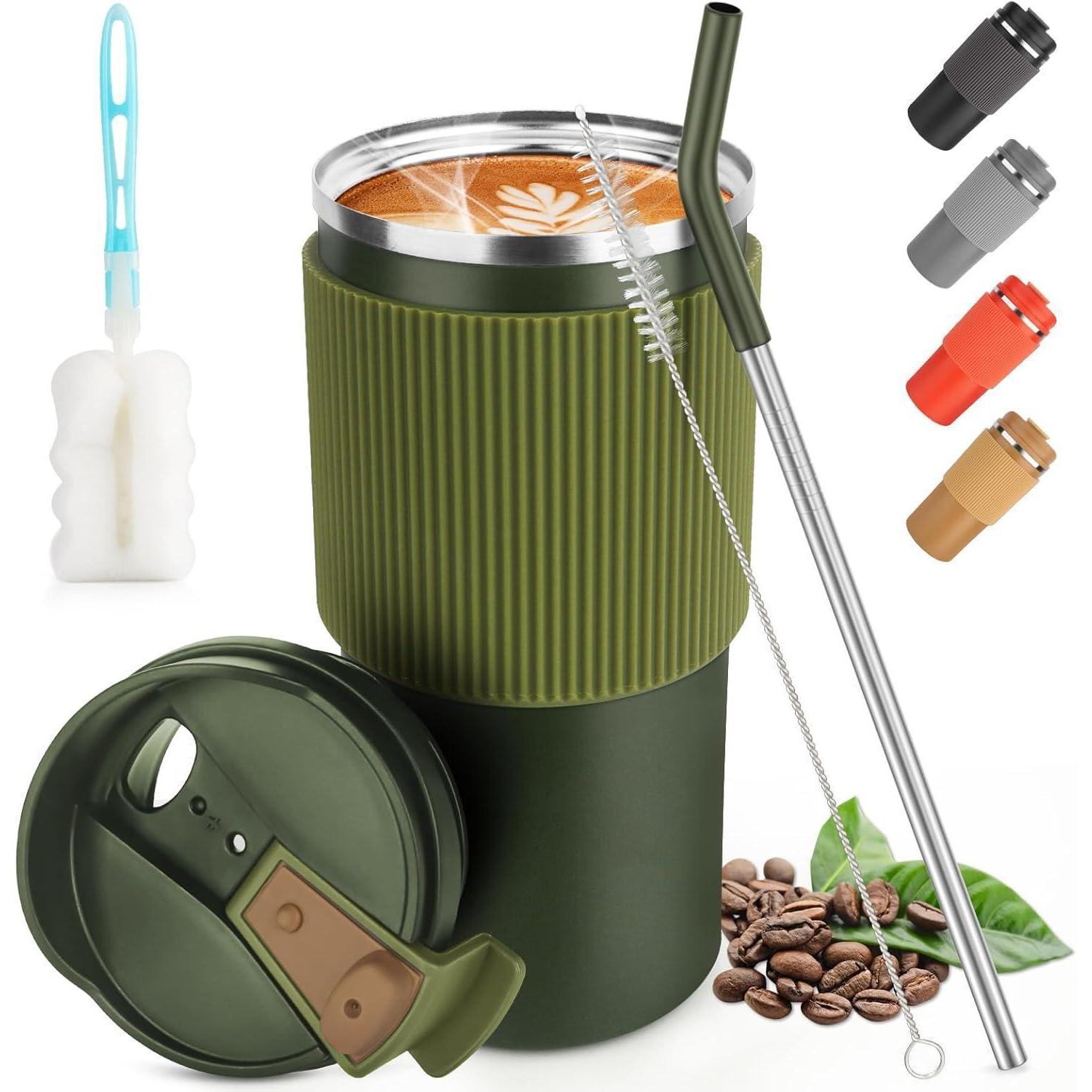 Cs Cosddi Thermobecher Isolierbecher Kaffeebecher 450ml Edelstahl A3 Green