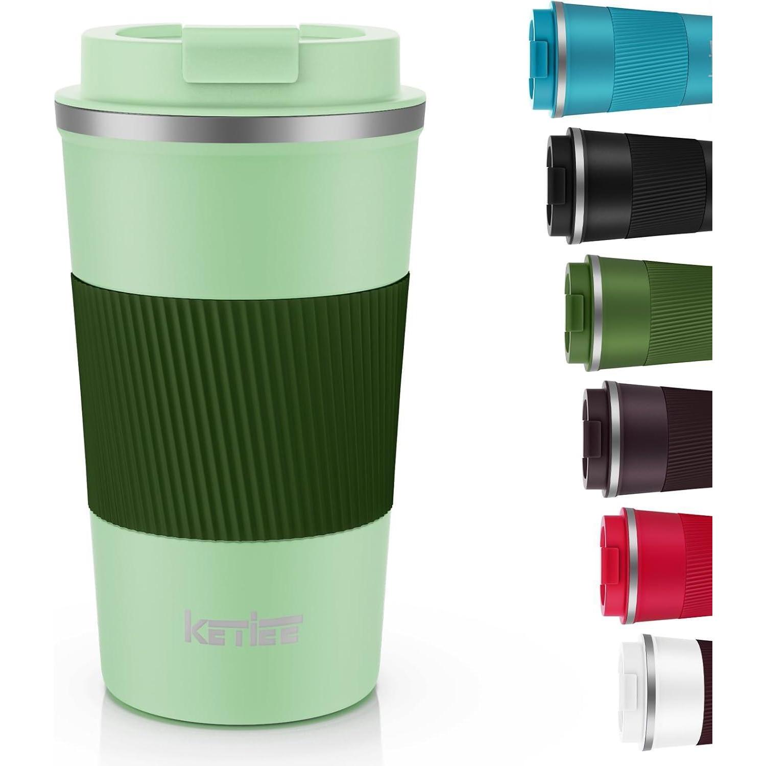 Ketiee Kaffeebecher To Go 510ml Doppelwandig Thermo Travel Mug Grün 1 Stück