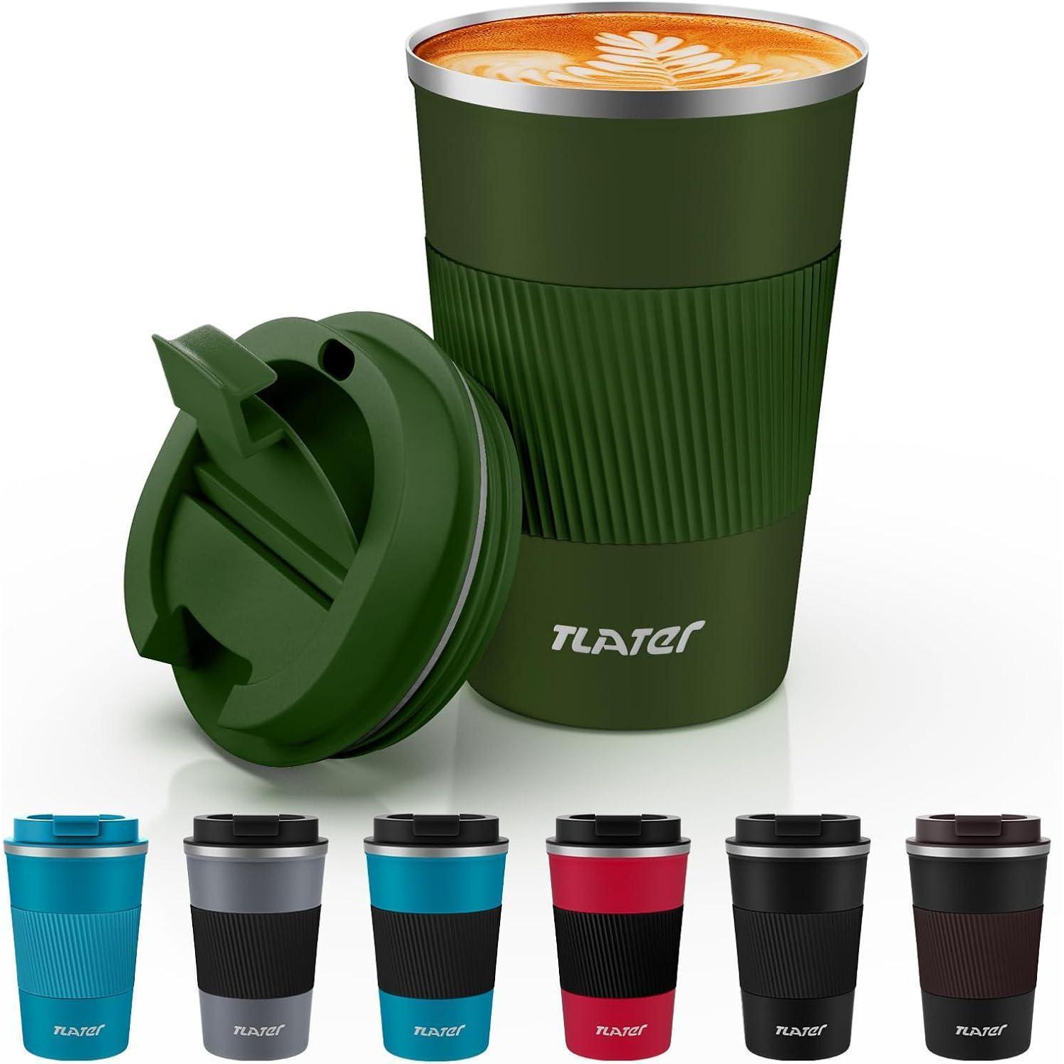 Tlater Kaffeebecher To Go 380ml Thermobecher Vakuum Doppelwandig Edelstahl Mug