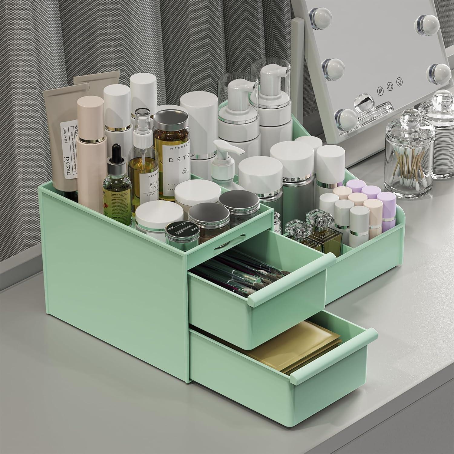 Kosmetik Organizer Schubladen Schminktisch Badezimmer Grün