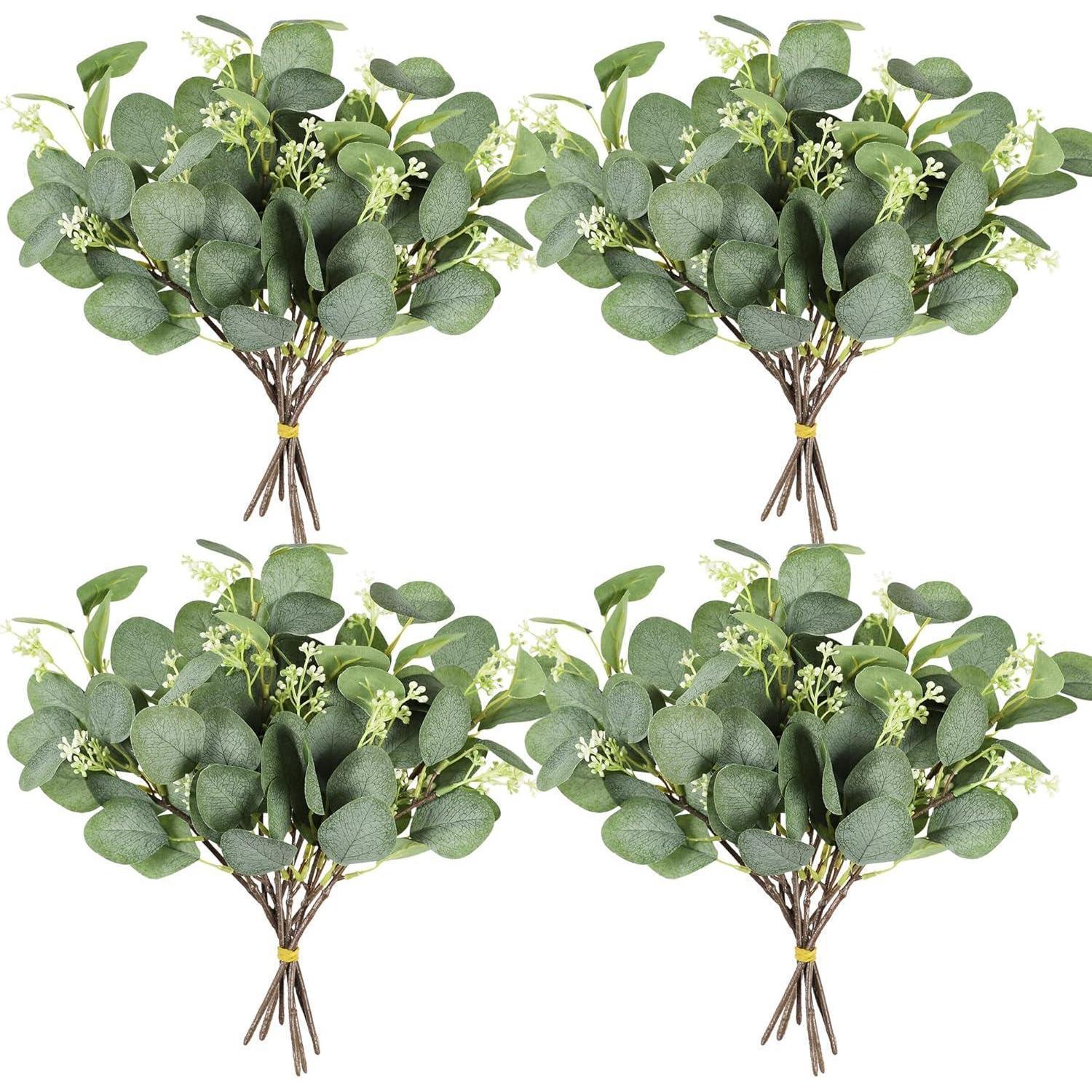 Künstliche Pflanzen Eukalyptus Zweige Silberdollar Hochzeit 24pc Grün