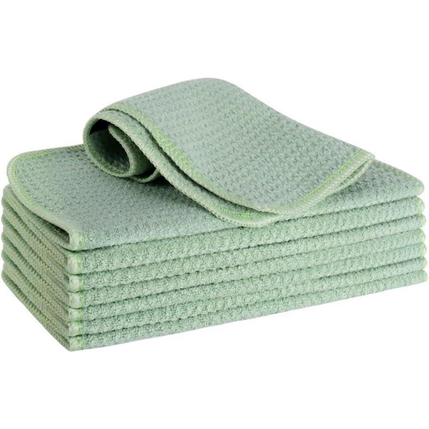 Mikrofasertuch Barista Waffelmuster Fusselfrei Grün 20 X 20 Cm 8 Stück