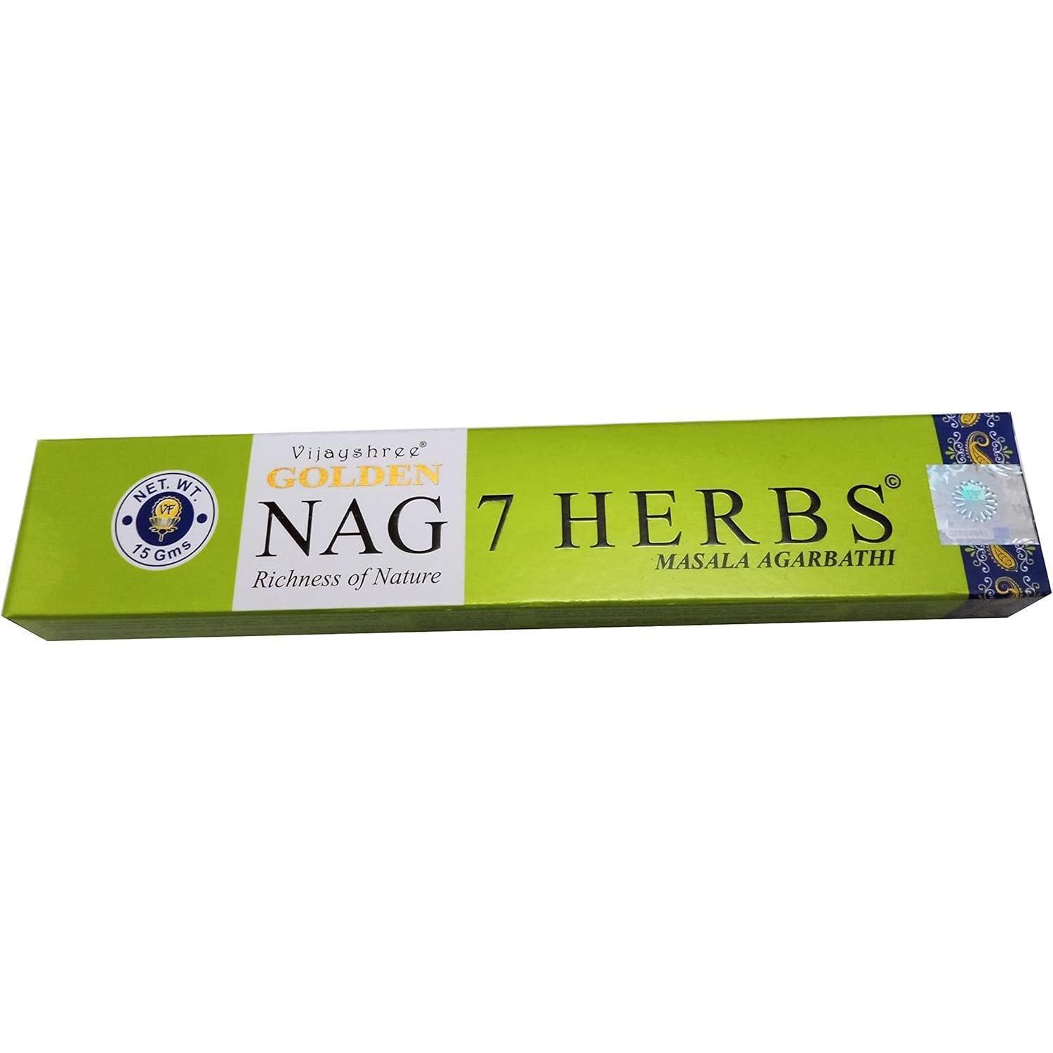 Räucherstäbchen Golden Nag 7 Herbs 15gr Gewürze 1 Packung