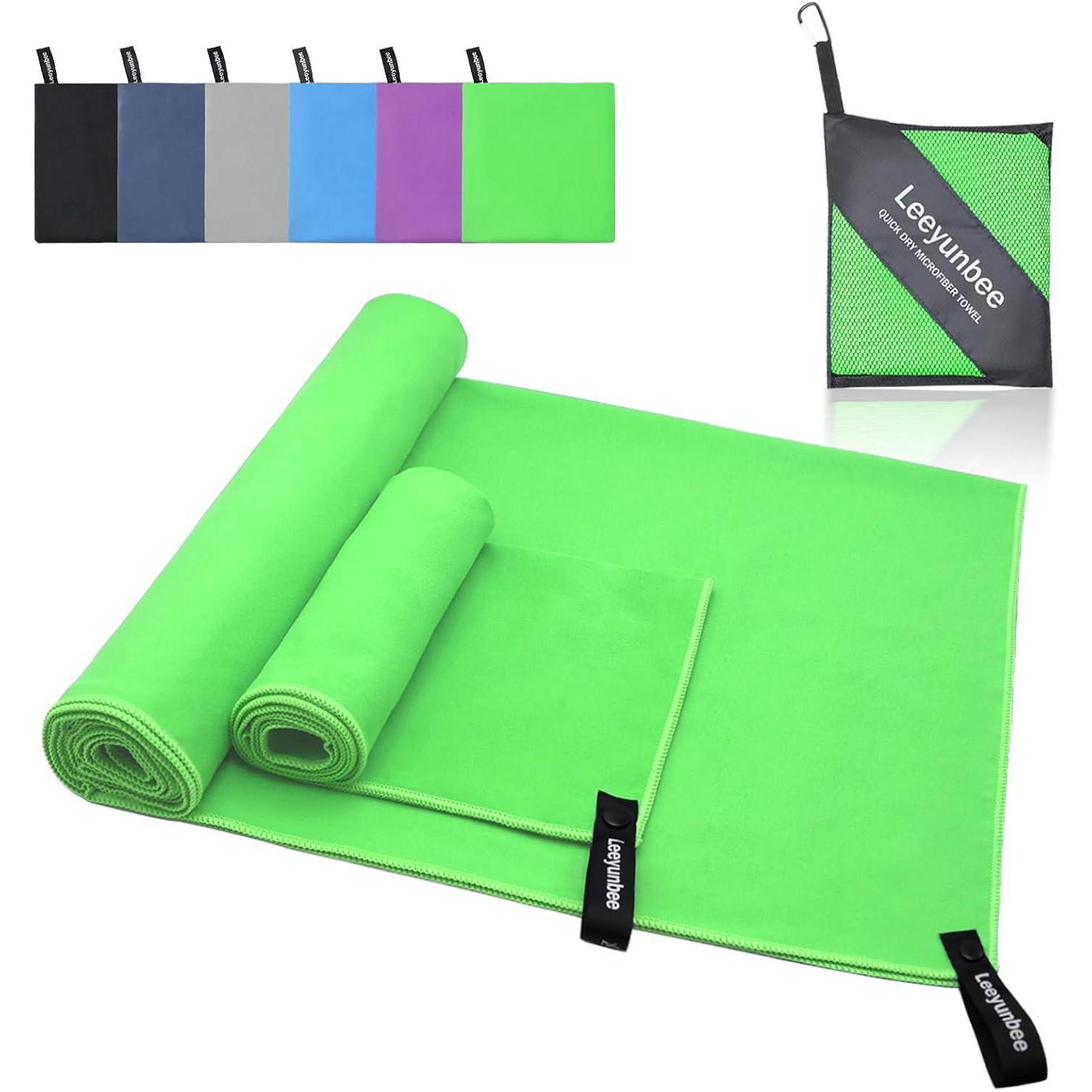 Mikrofaser Handtuch Set 160x80 Cm Badetuch + 80x40 Cm Klein, Schnelltrocknend