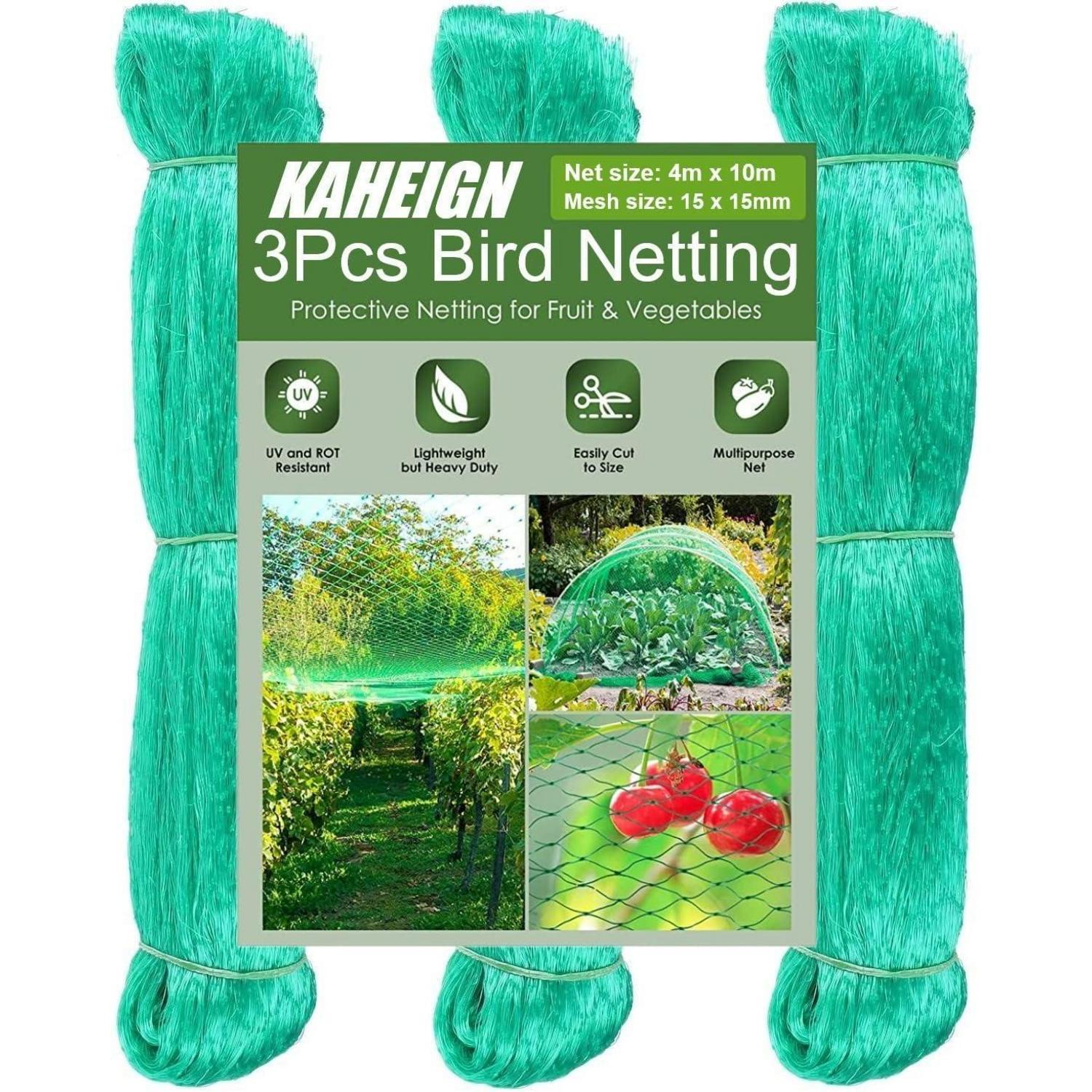 Kaheign Vogelschutznetz 4x10m Teich Laub Gartennetz Pflanzenschutz Grün