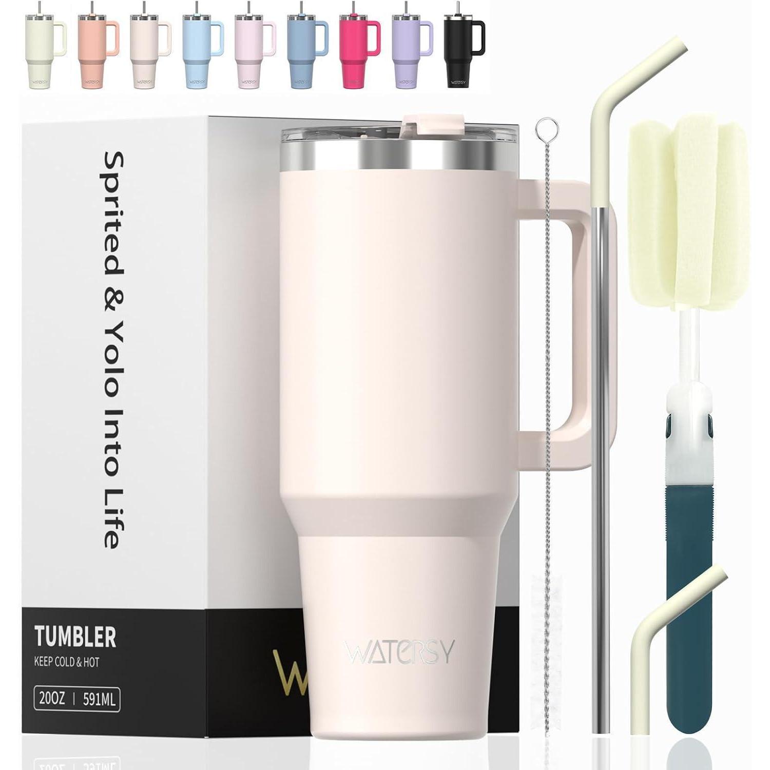 Thermobecher Kaffeebecher Edelstahl Vakuum 591 Ml Hellbeige