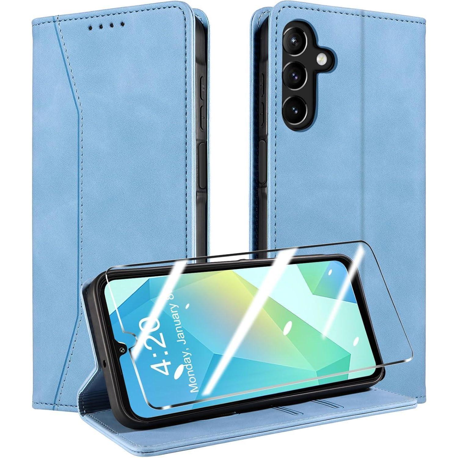 Handyhülle Leder Hellblau-a16 A26 Samsung Galaxy A16 4g A16 5g A26 5g