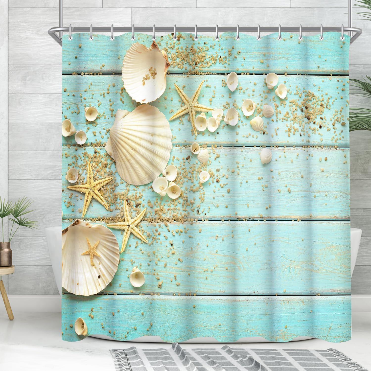 Duschvorhang 180x200cm Schale Antischimmel Textil Wasserabweisend Badezimmer