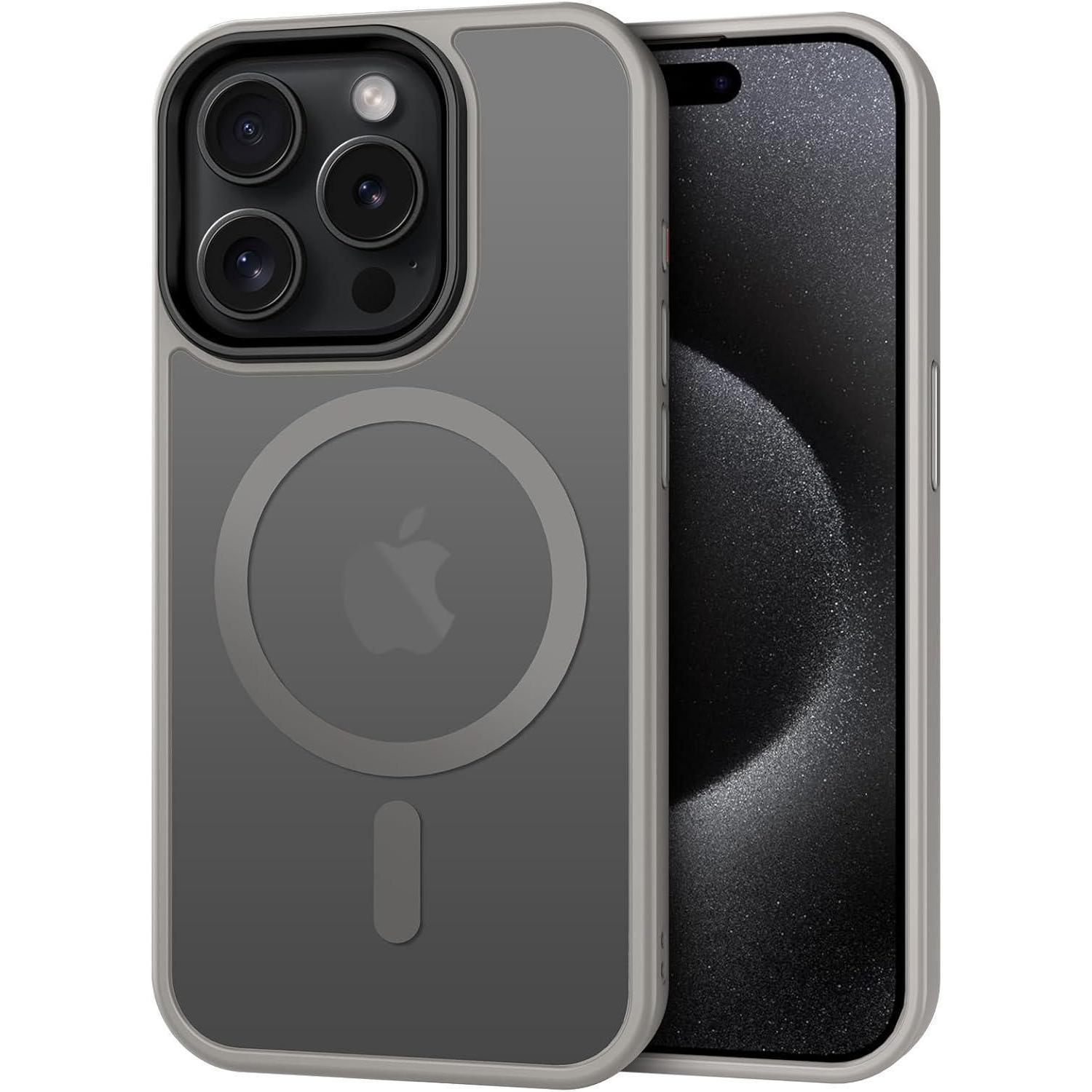 Handyhülle Iphone 15 Pro Kameraschutz Magsafe Iphone 15 Pro Hell Grau