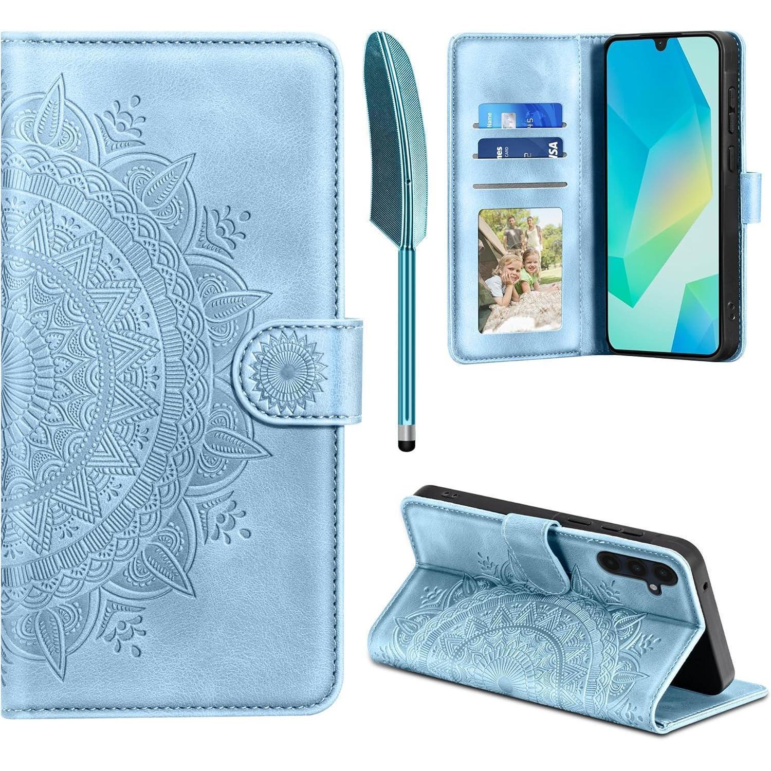 Lederhülle Galaxy A16 Flip Wallet Samsung Galaxy A16 Himmelblau