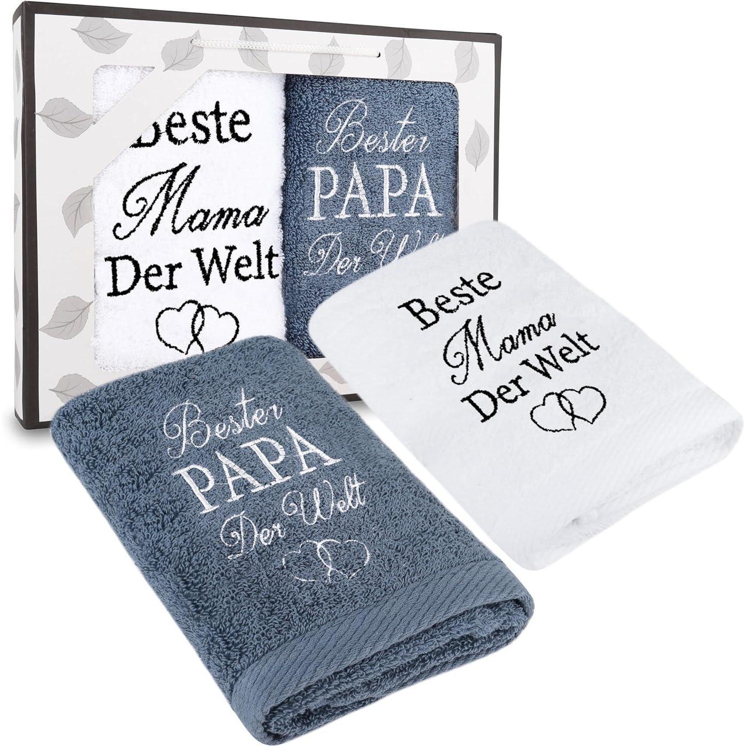 Handtuch 35x75cm Geschenk Geburtstag Mama Mehrfarbig Papa Und Mama