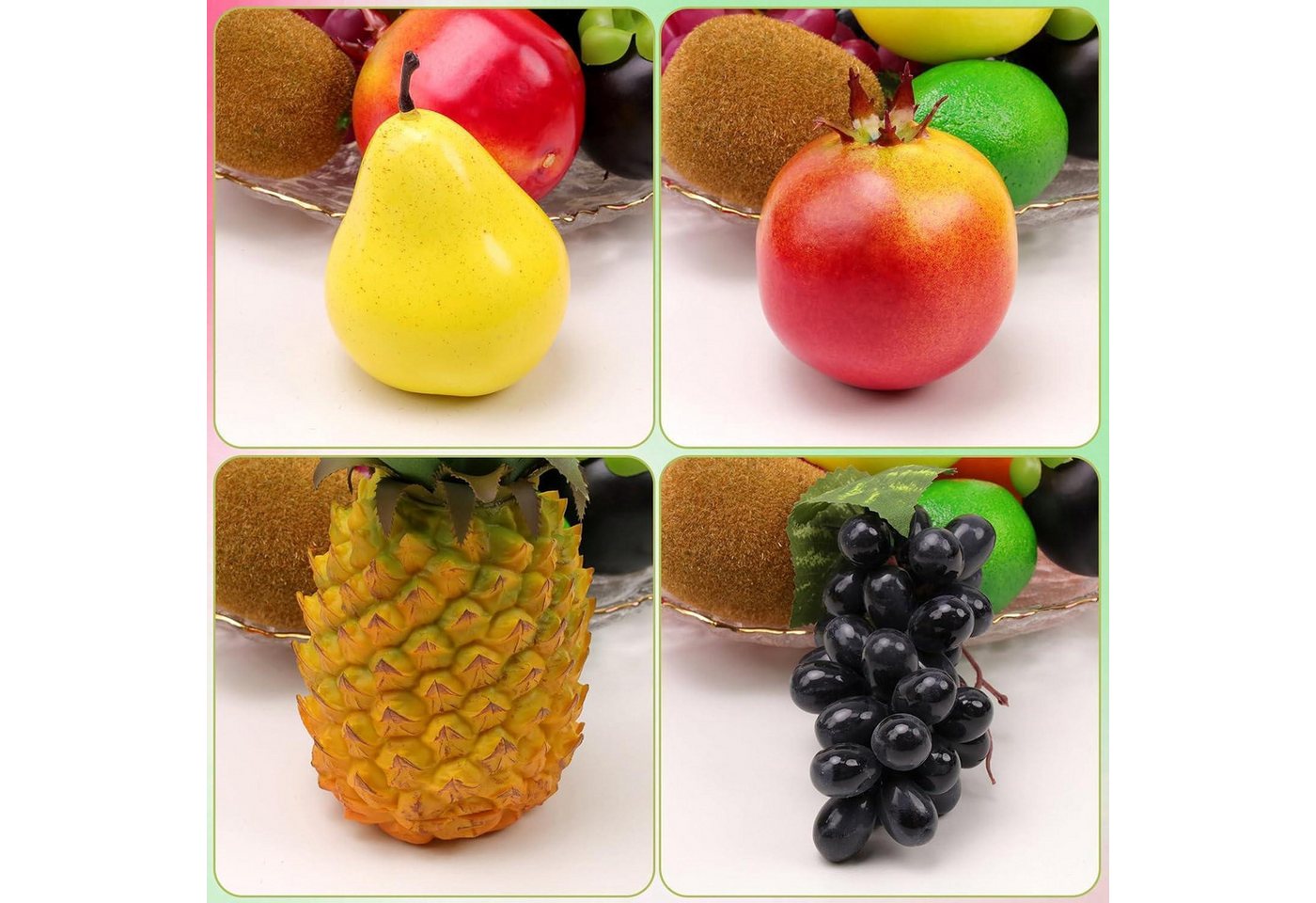 Künstliche Früchte 13 Apfel Banane Traube Zitrone Orange D Bild 3