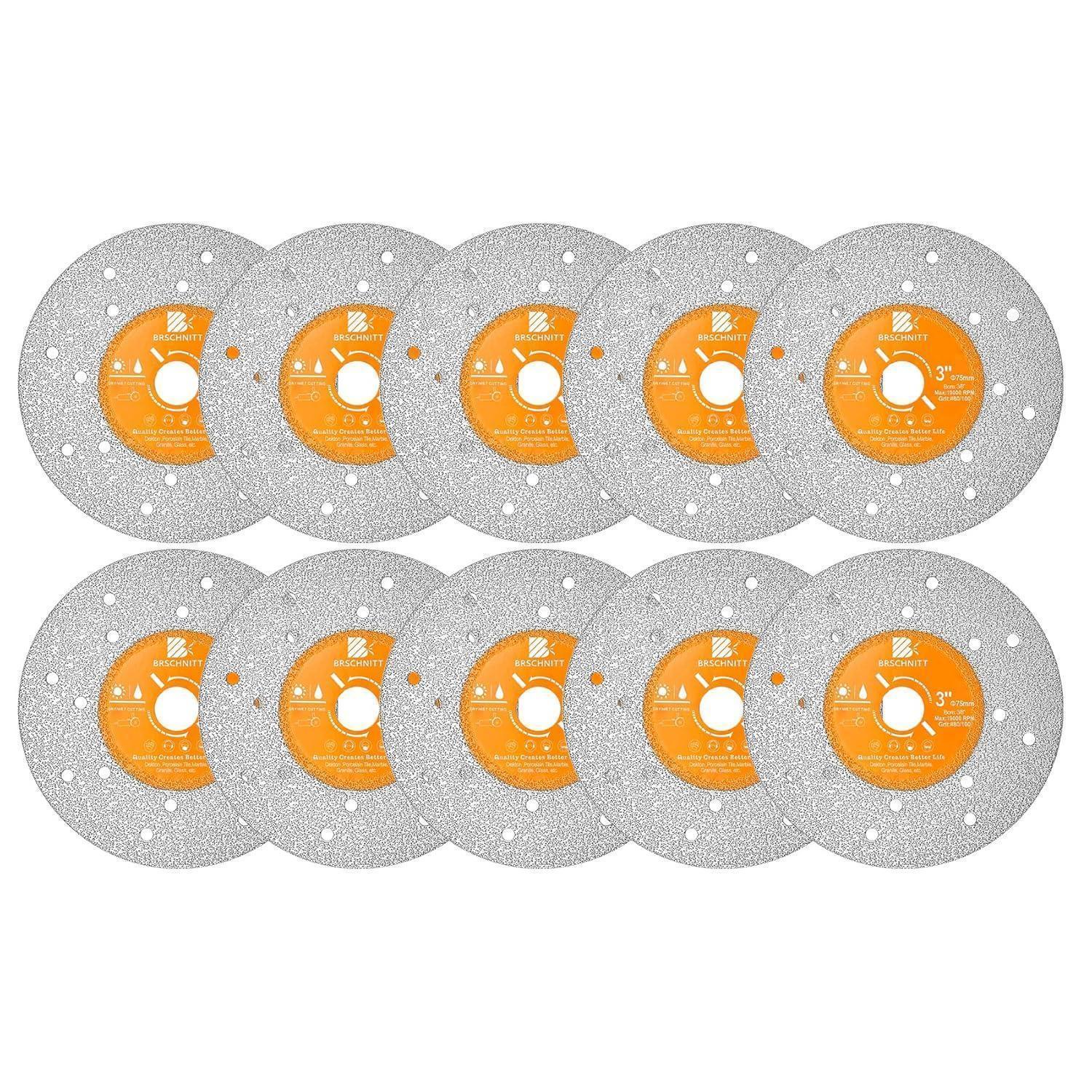 Diamant Schleifscheibe Steinplatten Fliesen Granit Glas 75mm 10