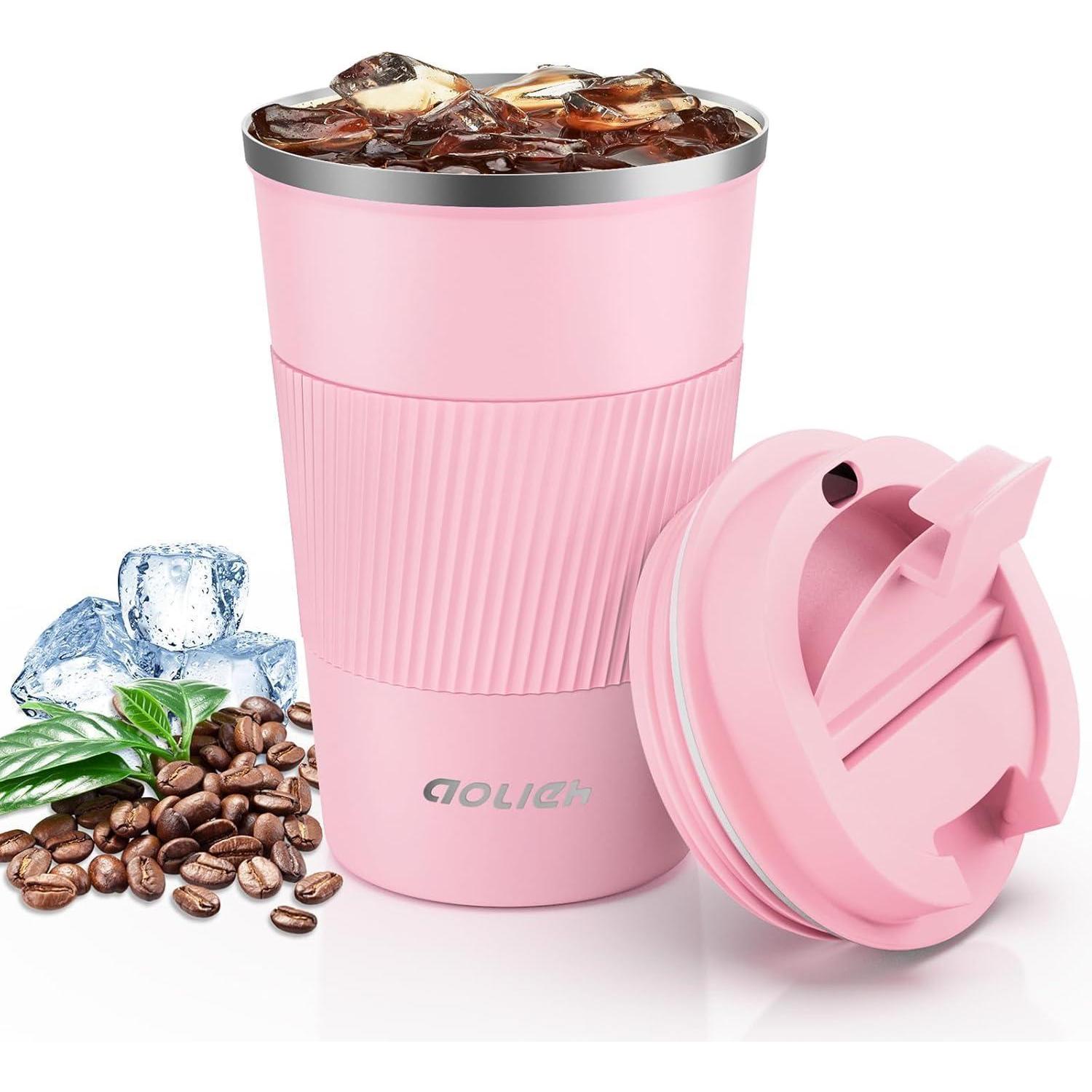 Thermobecher Edelstahl Isolierbecher Travel Mug Kaffeebecher Rosa