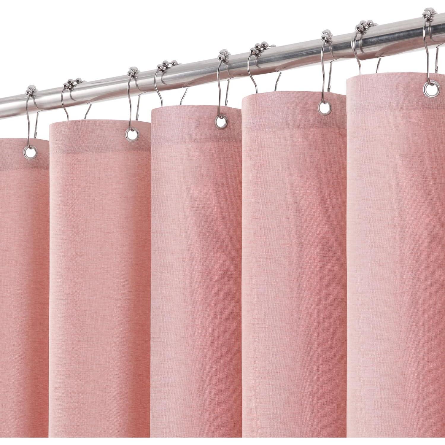 Duschvorhang Metallringe Textil Leinen Rosa H198 X B182 Cm 1er Pack