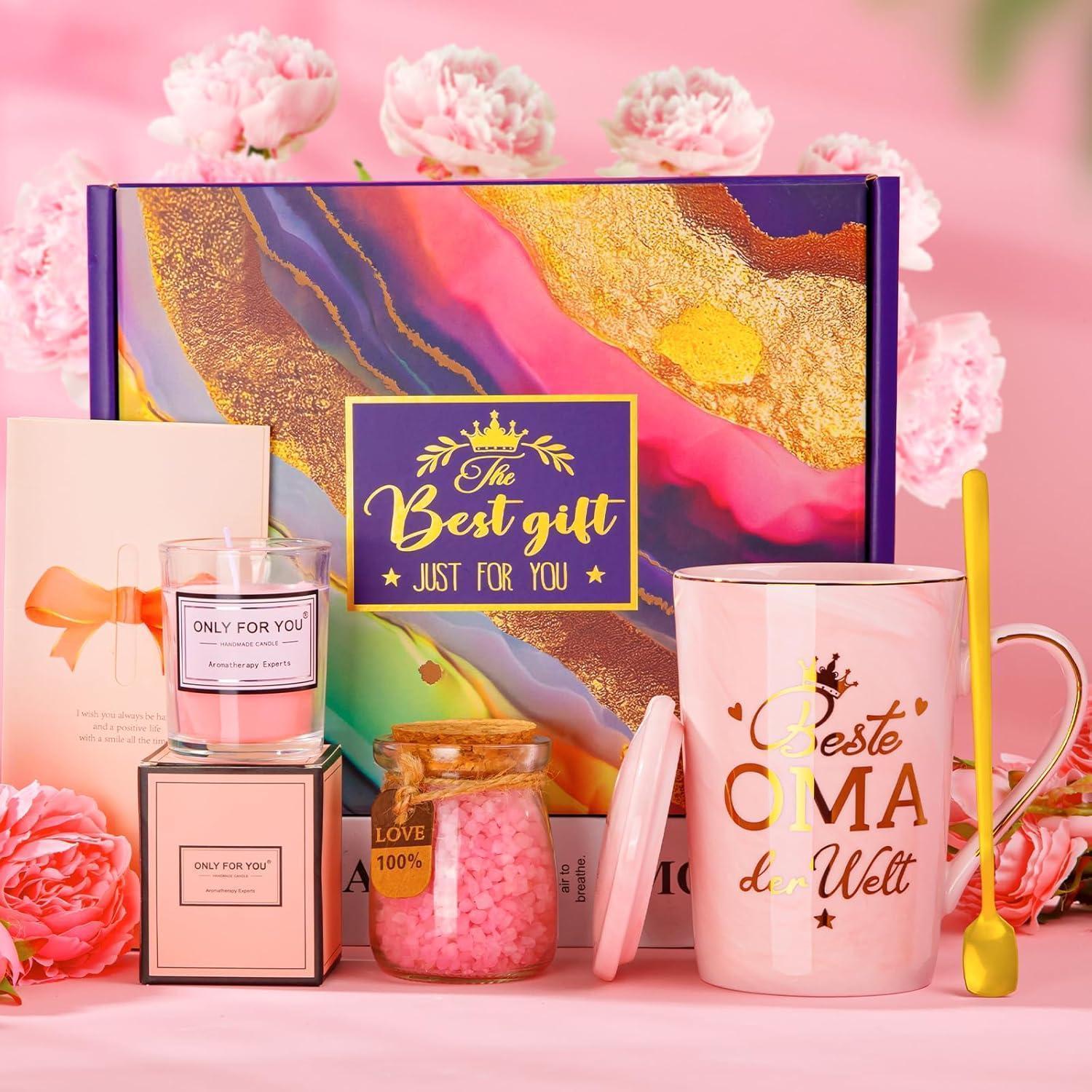 Geschenkset Oma Geburtstag Kaffeetasse Rosa Oma Geburtstag Geschenkset