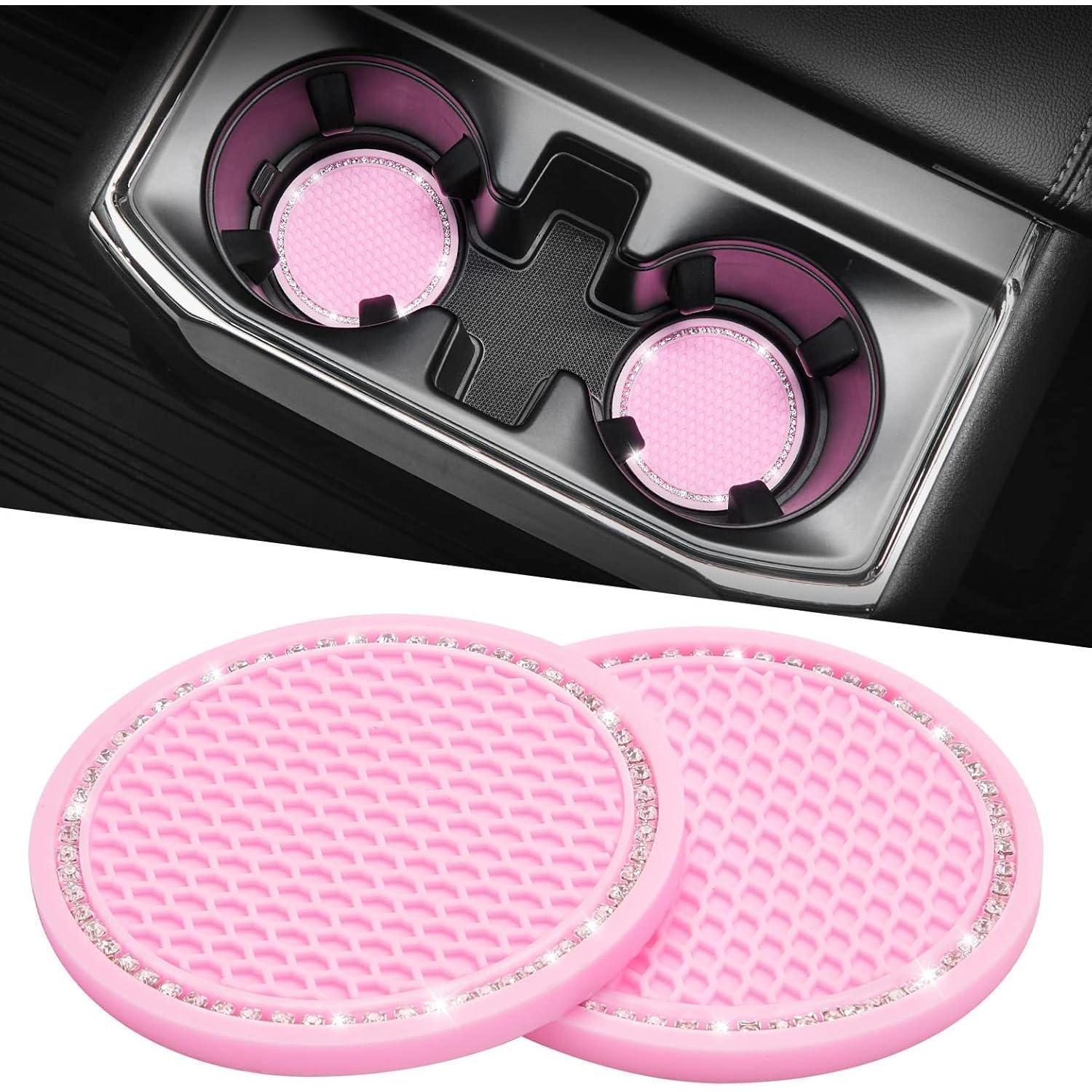 Getränkehalter Auto Anti Rutsch Kaffeebecher 2 Stk Glitz Rosa