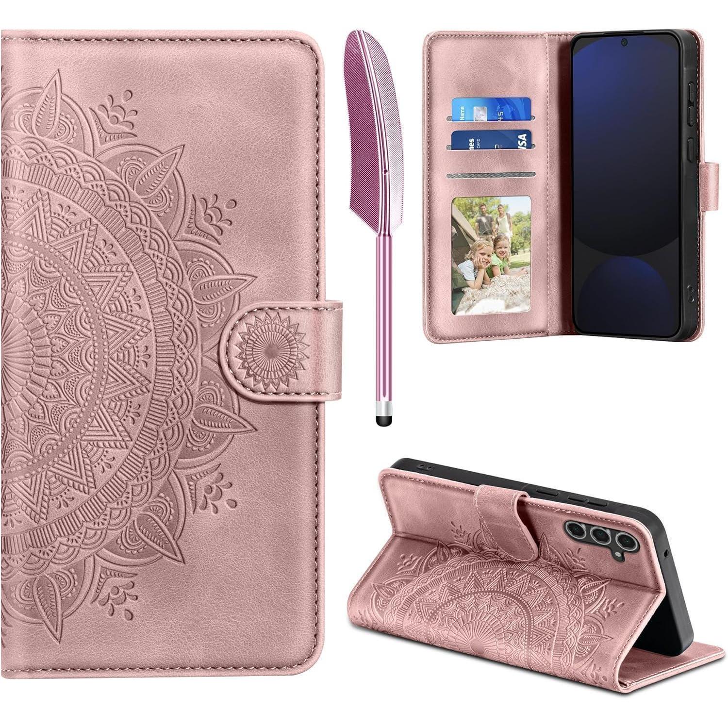 Handyhülle Klapphülle Kartenfach Magnet Samsung Galaxy S24 Fe Rosa
