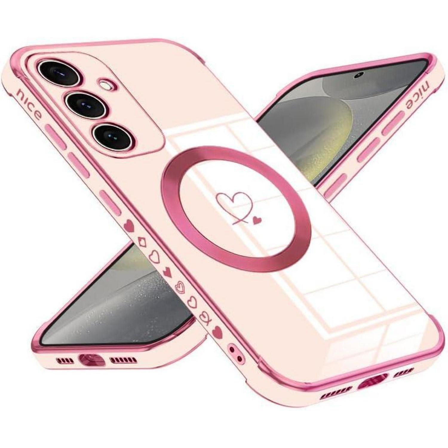 Handyhülle S24 Magsafe Magnetisch Tpu Stoßfest Samsung Galaxy S24 Rosa