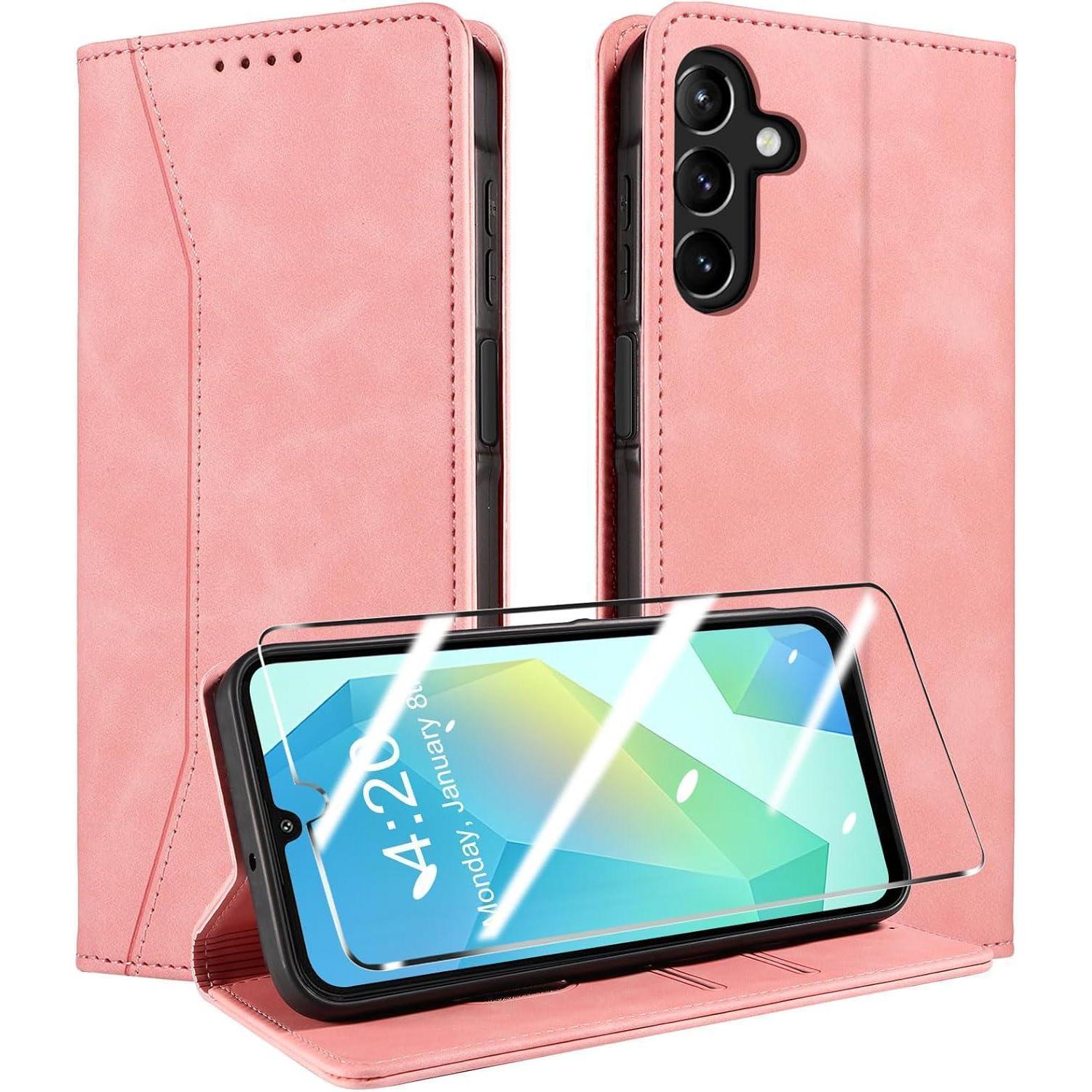 Handyhülle Leder Rosa-a16 A26 Samsung Galaxy A16 4g A16 5g A26 5g