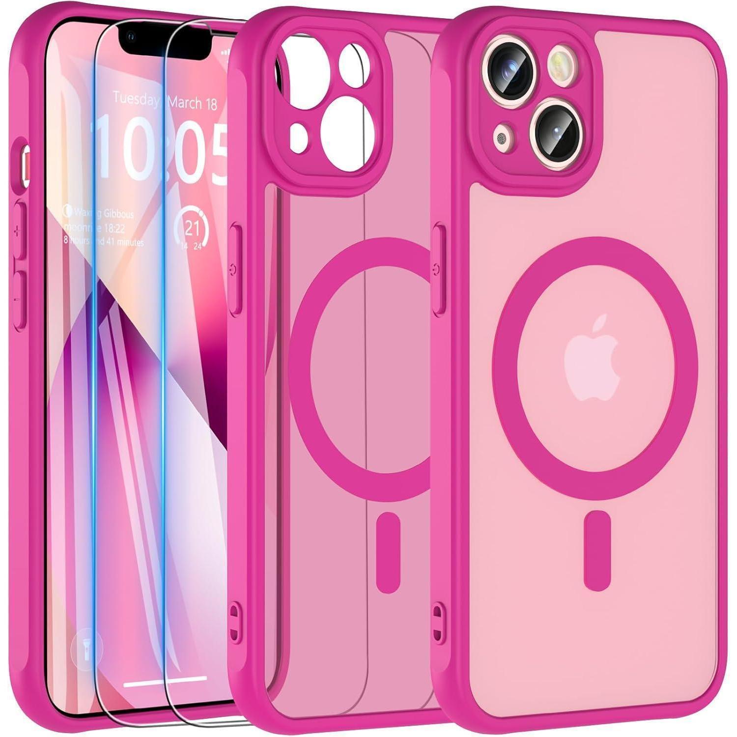 Handyhülle Magsafe 3in1 Panzerglas Iphone 13 Rosa Iphone 13