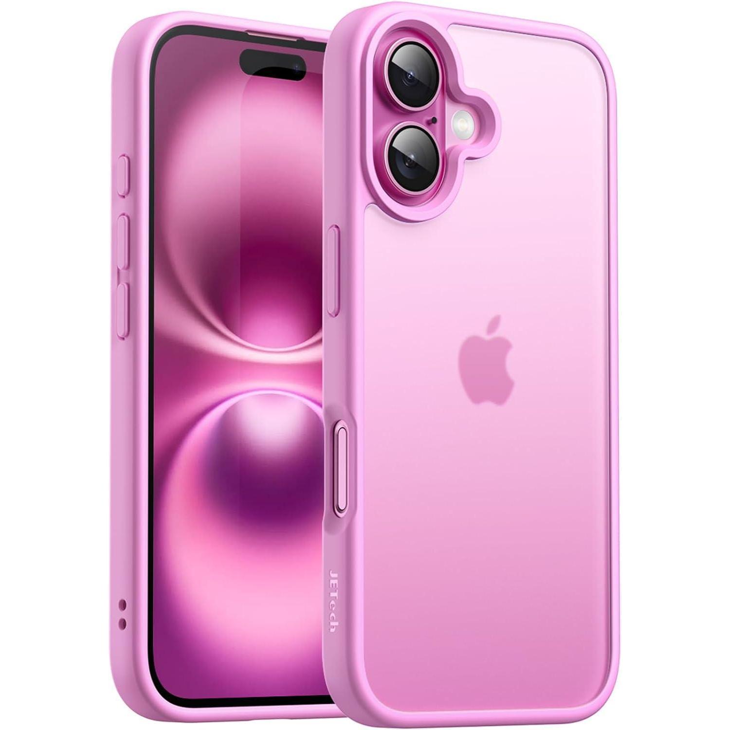 Handyhülle Iphone 16 Stoßfest Matt Transluzent Rosa