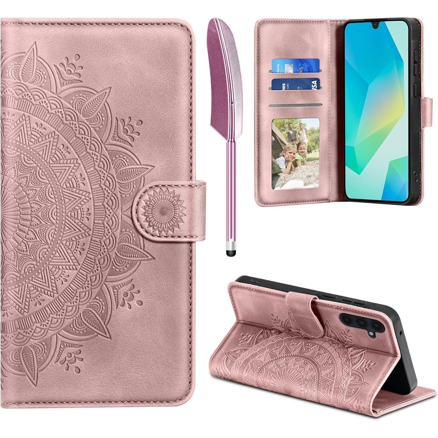Lederhülle Galaxy A16 5g Flip Kartenfach Samsung Galaxy A16 Rosa
