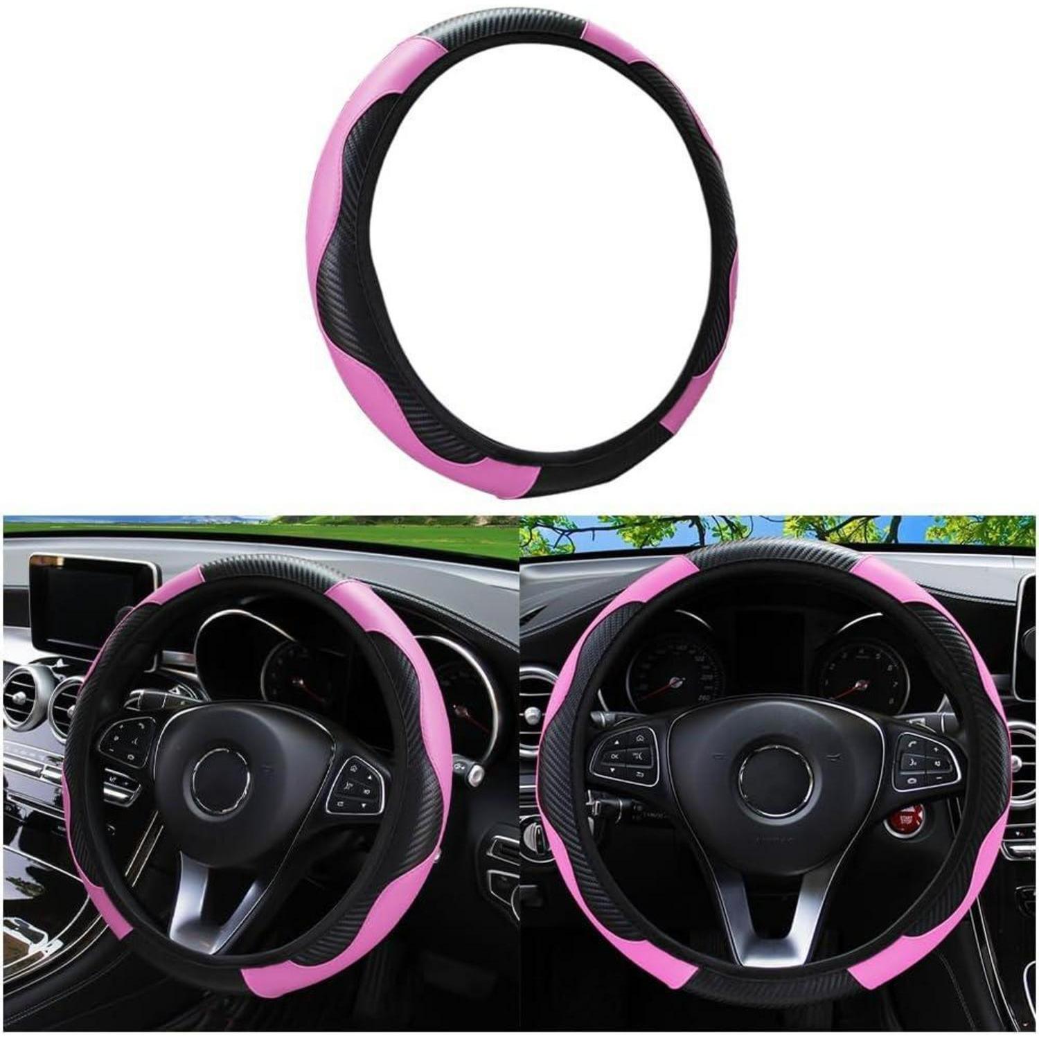 Lenkradbezug Universal Mikrofaser Leder 37 38cm Lenkradschutz Rosa