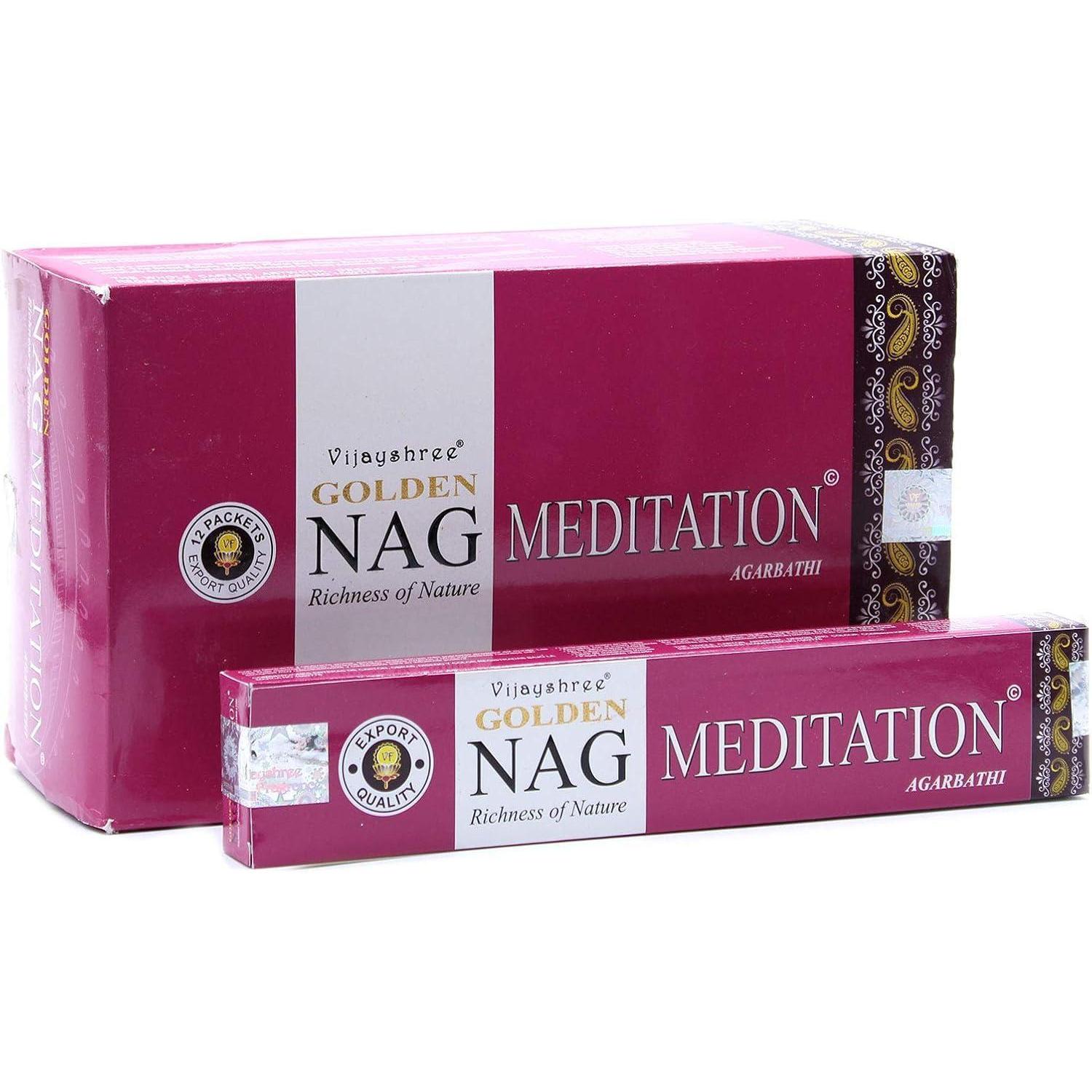 Räucherstäbchen Golden Nag Meditation 12x15g Meditation 22 Cm