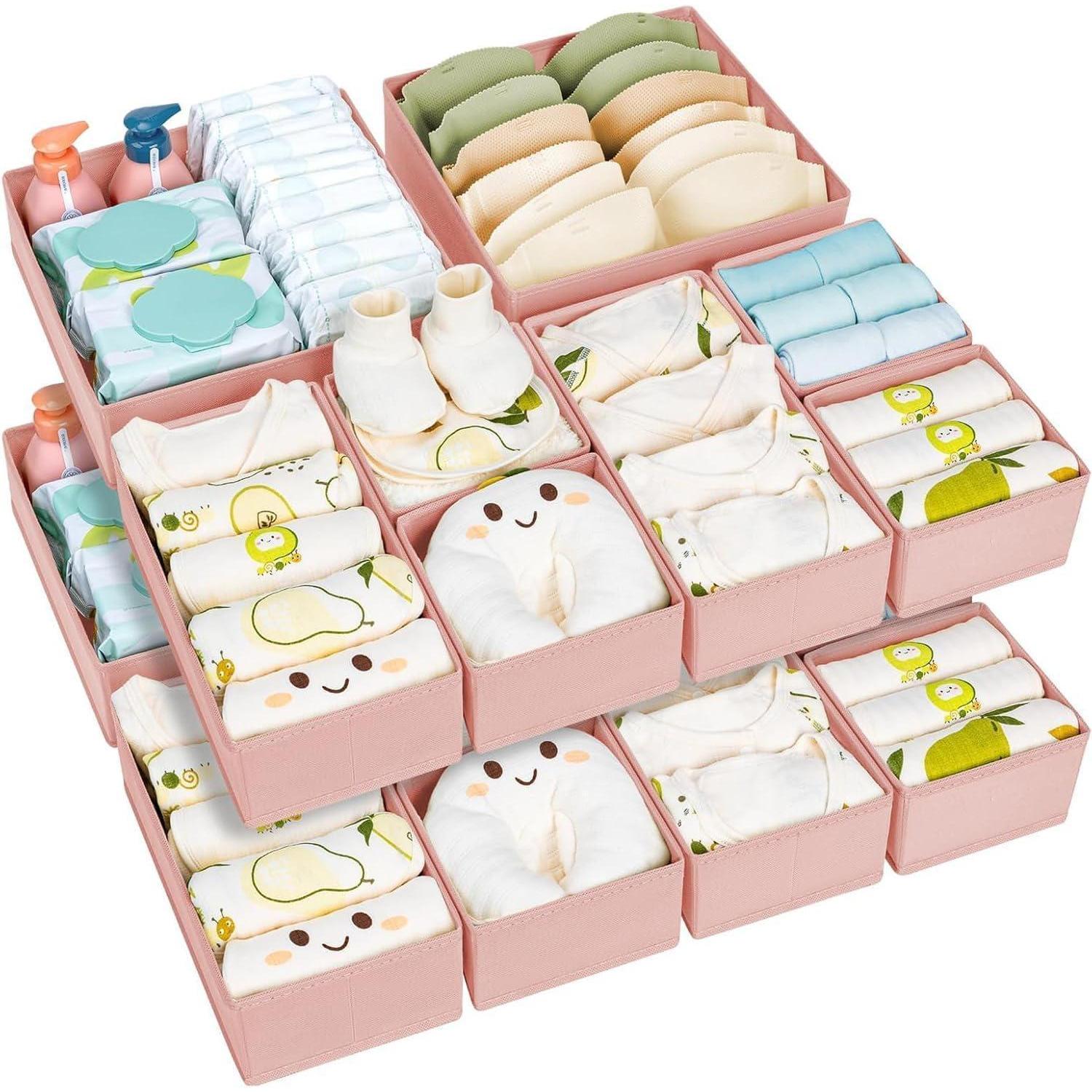 Schubladen Organizer Kleiderschrank Unterwäsche 15er 15 Stück Rosa