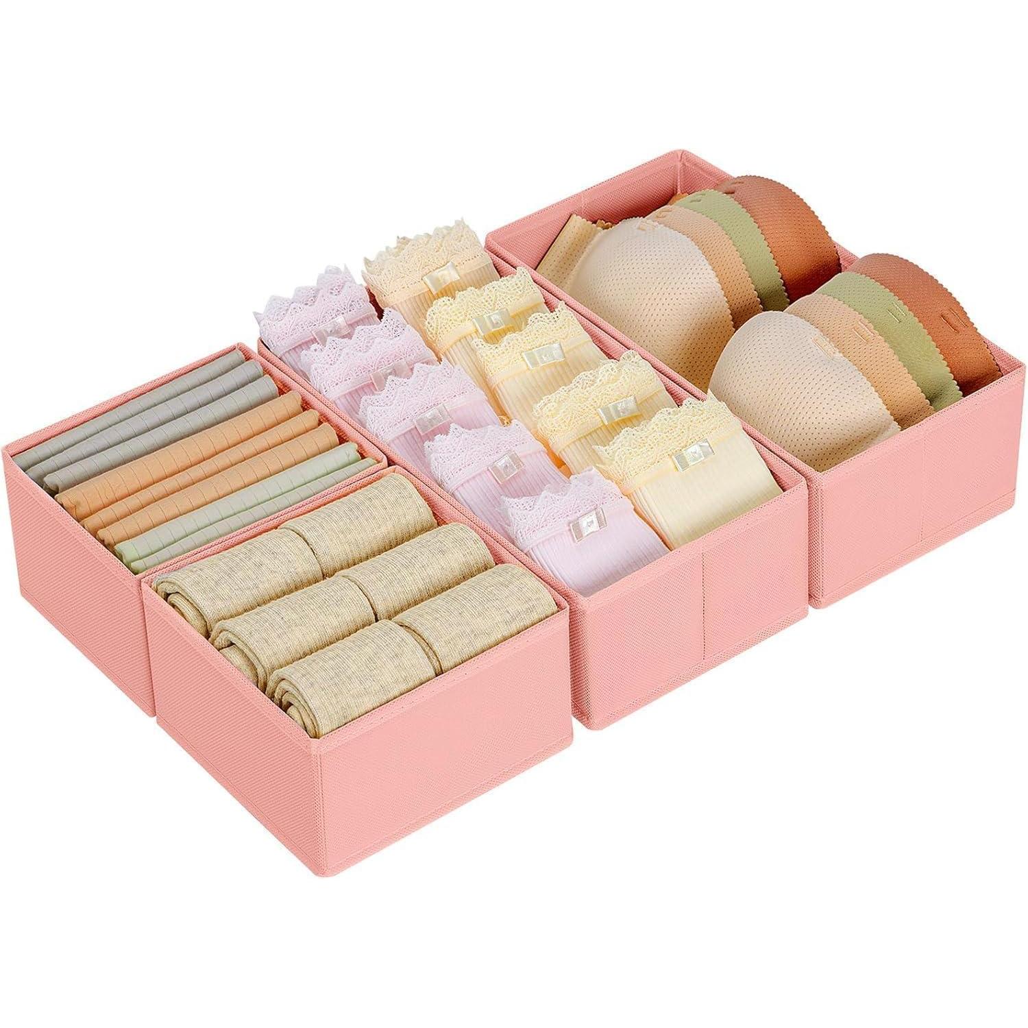 Schubladen Organizer Unterwäsche Socken Krawatten Gürtel 4 Stück Rosa