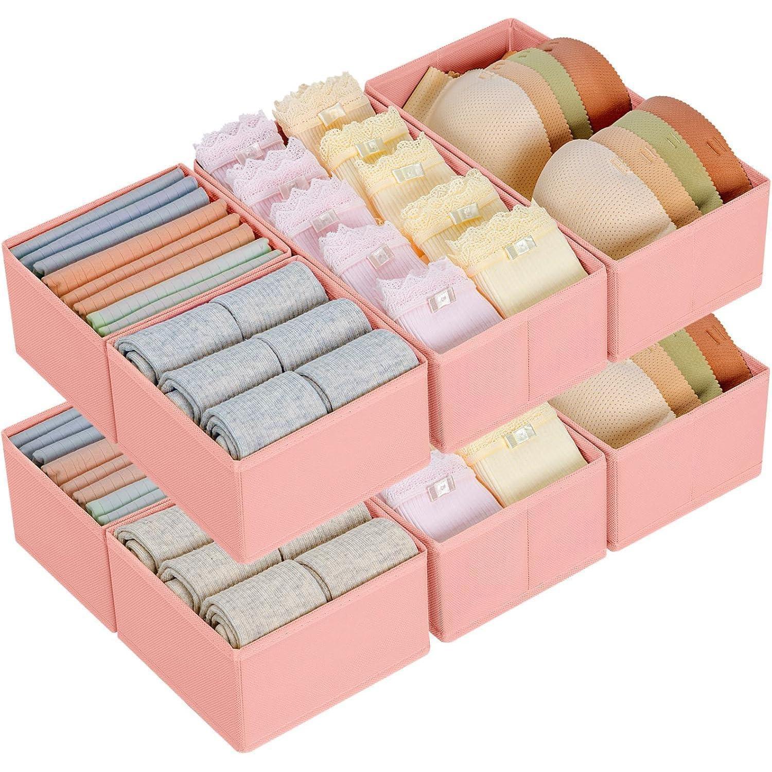 Schubladen Organizer Unterwäsche Socken Krawatten 8 Stück Rosa