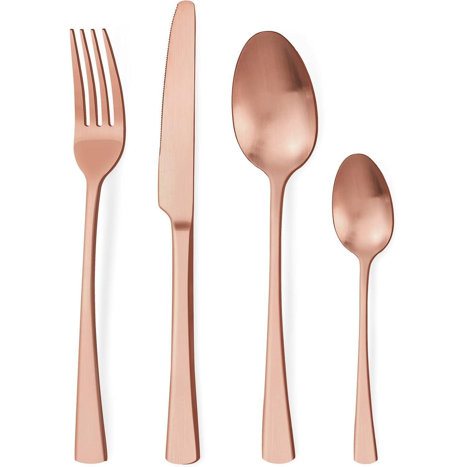 Besteck Set 6 Personen 24 24 Teilig-ros&xe9gold Matt 24 Teilig
