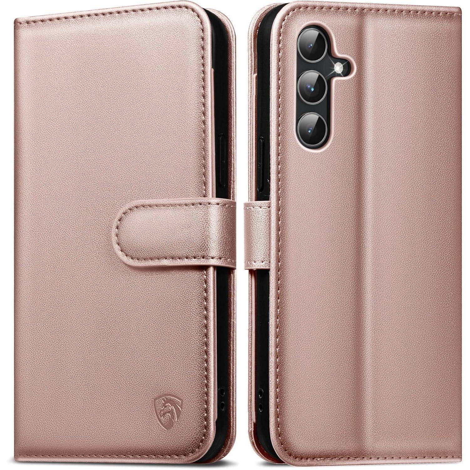 Handyhülle Galaxy A54 Klappbar Leder Für Samsung Galaxy A54 Roségold