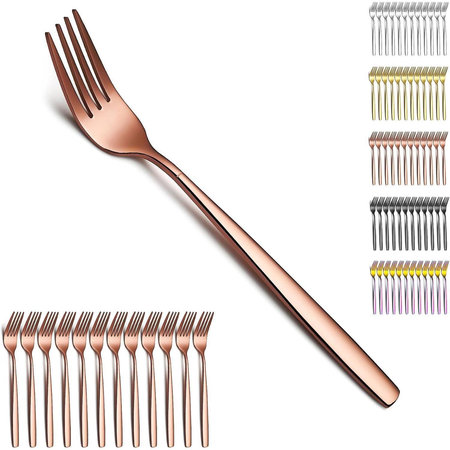 Tafelgabeln Roségold Edelstahl Titanverkupferung 12er Set 5. Roségold
