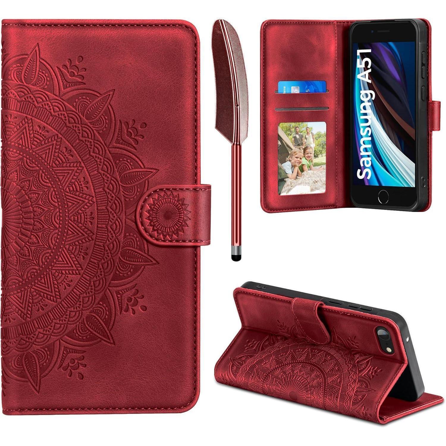 Handyhülle Iphone Se 2022/2020 7/8 Leder Flip Case Kartenfach Rot