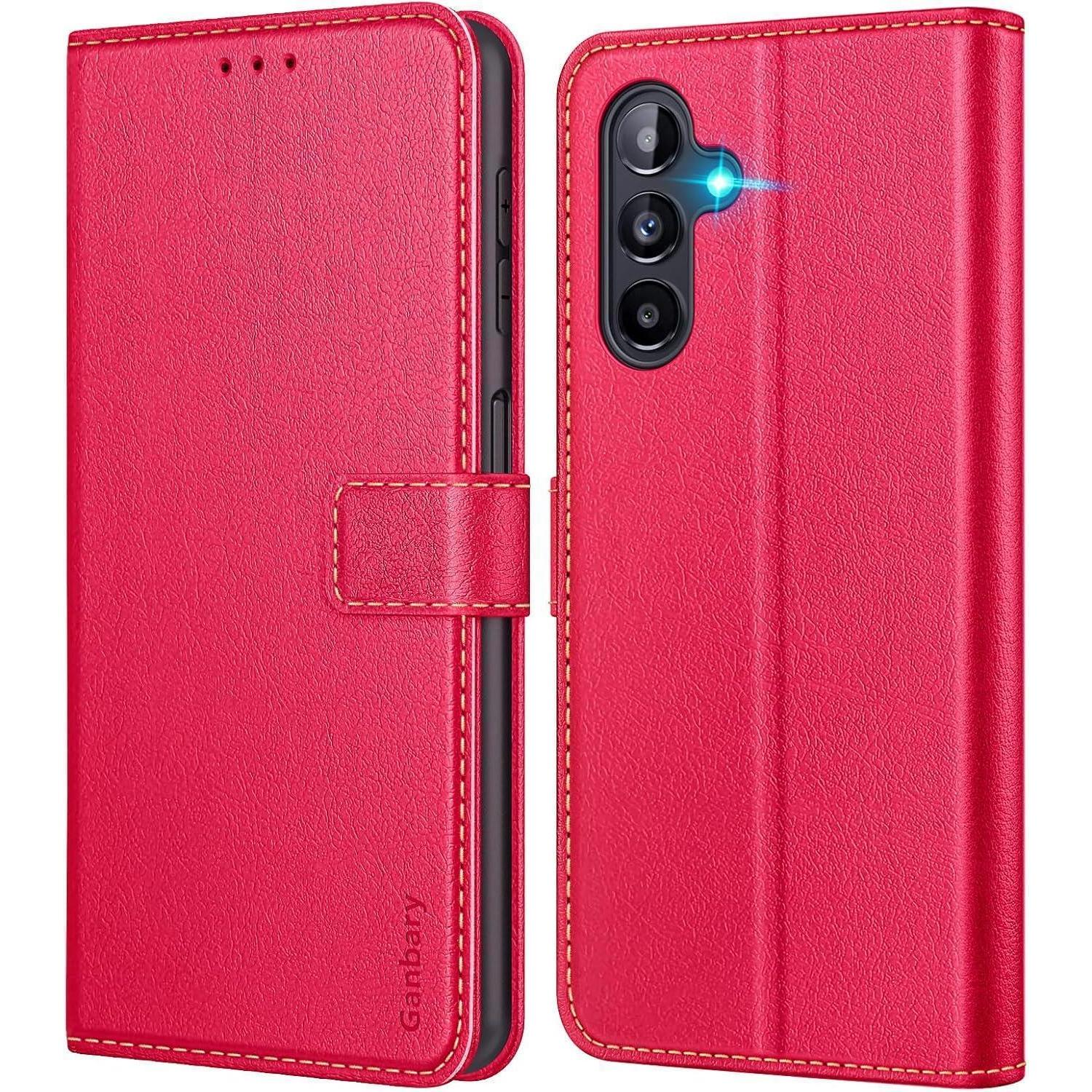 Handyhülle Samsung Galaxy A04s A13 5g Leder Klapphülle Rot