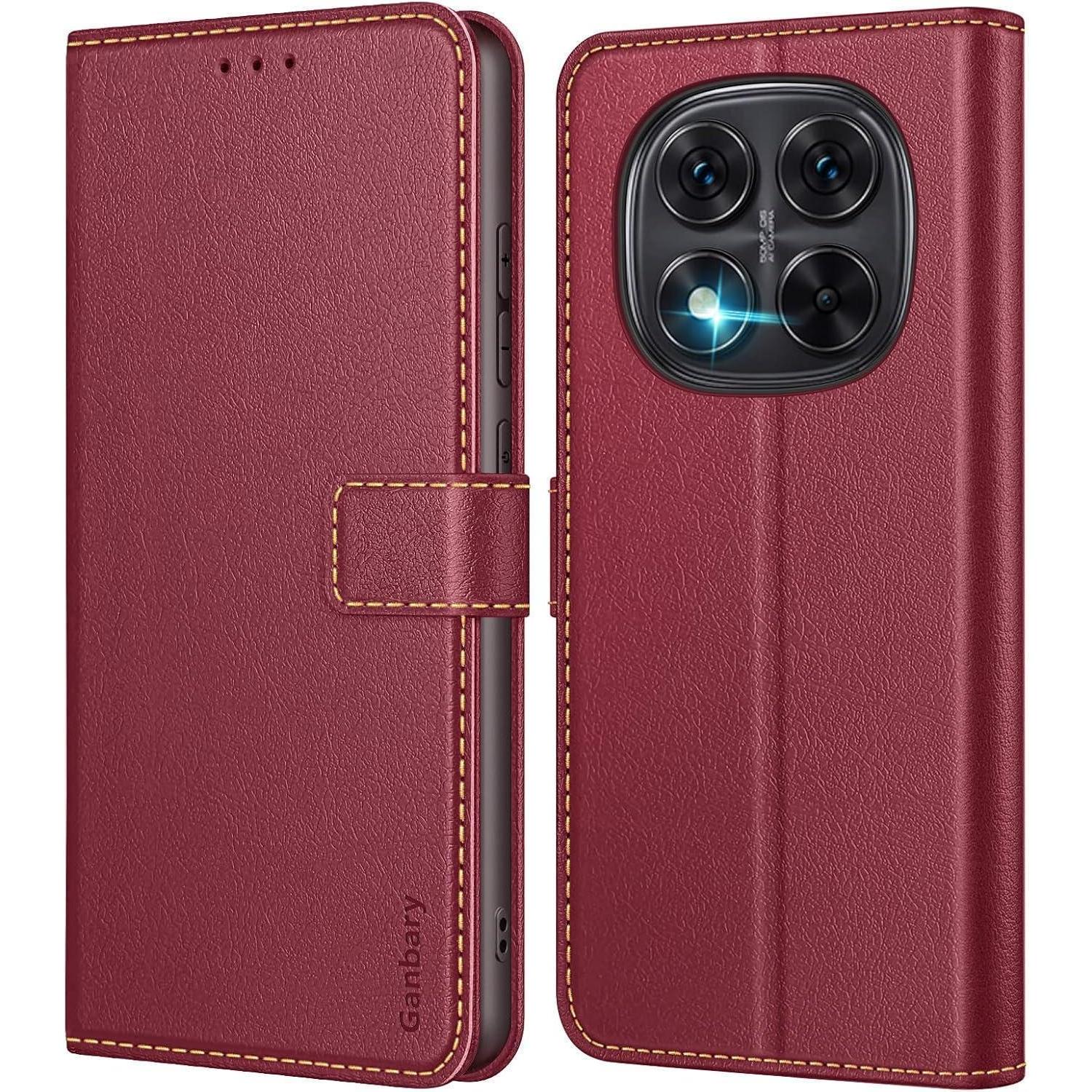 Handyhülle Note 14 Pro 4g Klapphülle Redmi Note 14 Pro 4g Weinrot
