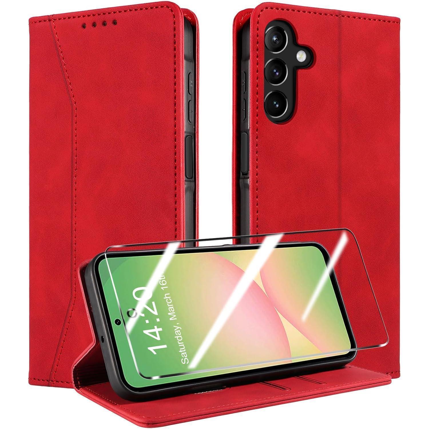 Handyhülle Panzerglas Rfid Magnet Rot-a56 36 Samsung Galaxy A56 A36 5g